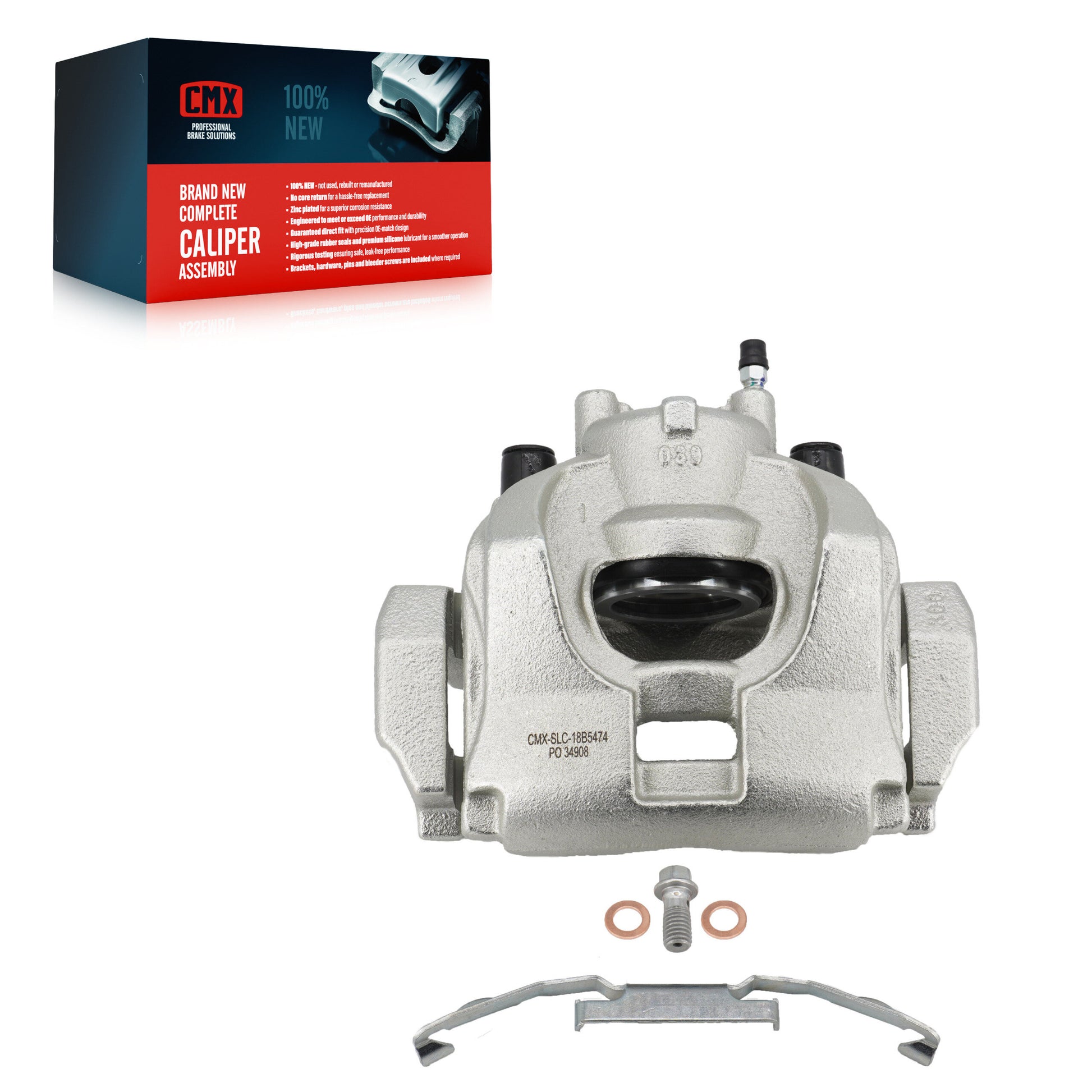 CMX SLC-18B5474 Disc Brake Caliper for 2013-2020 Ford Fusion, Ford Police Responder Hybrid, Lincoln MKZ - Front Left