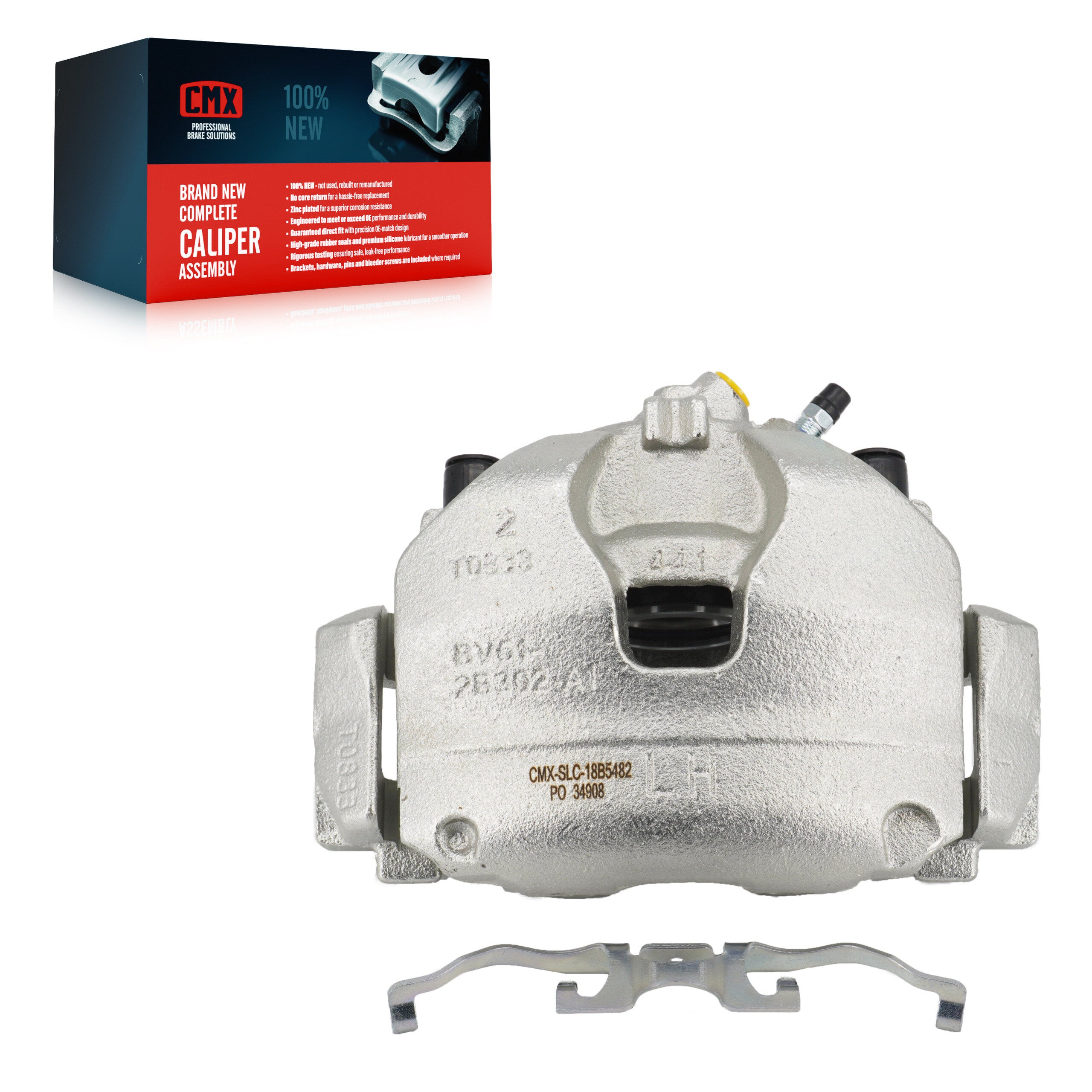 CMX SLC-18B5482 Disc Brake Caliper for 2013-2023 Ford Escape, Lincoln MKC, Ford Transit Connect - Front Left