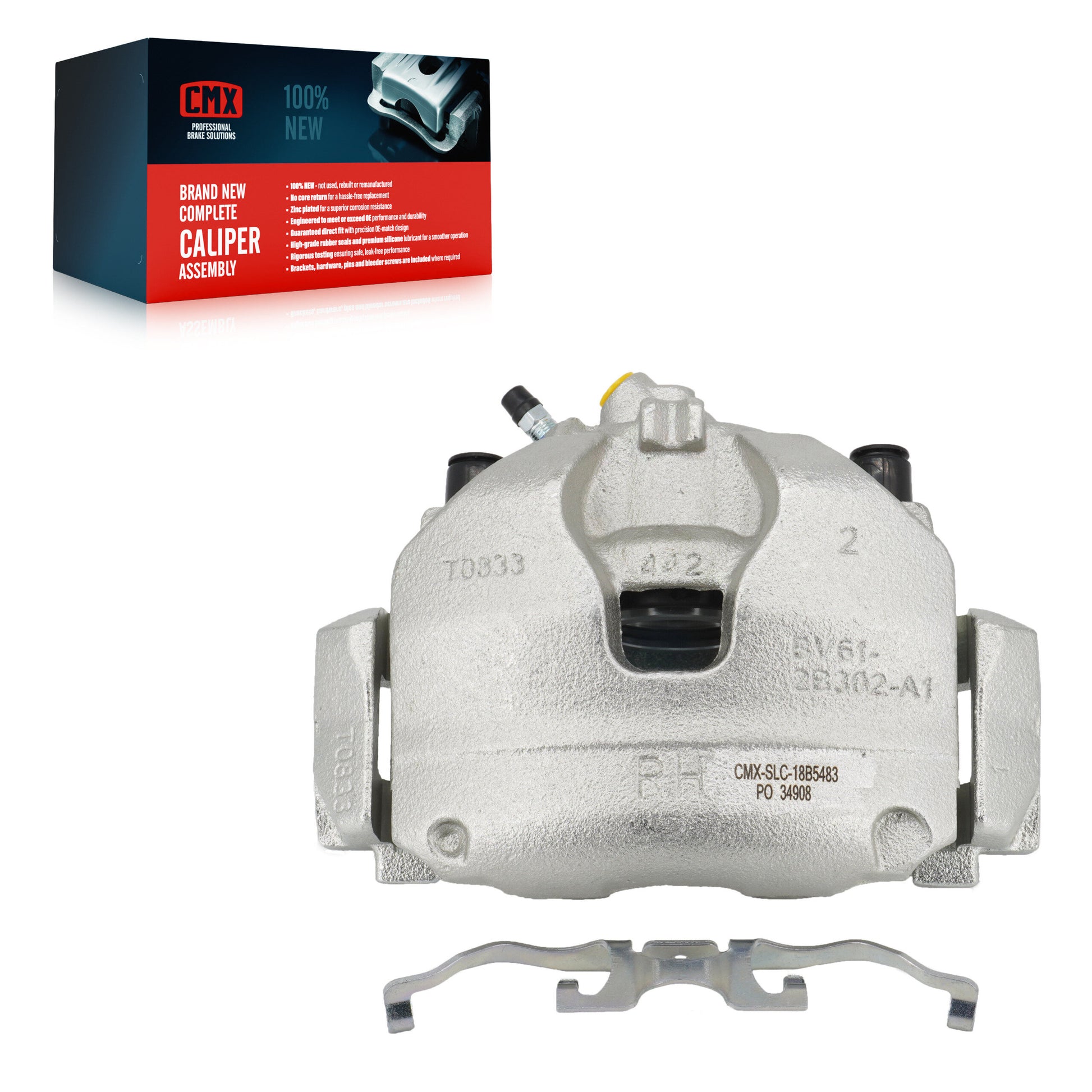 CMX SLC-18B5483 Disc Brake Caliper for 2013-2023 Ford Escape, Lincoln MKC, Ford Transit Connect - Front Right