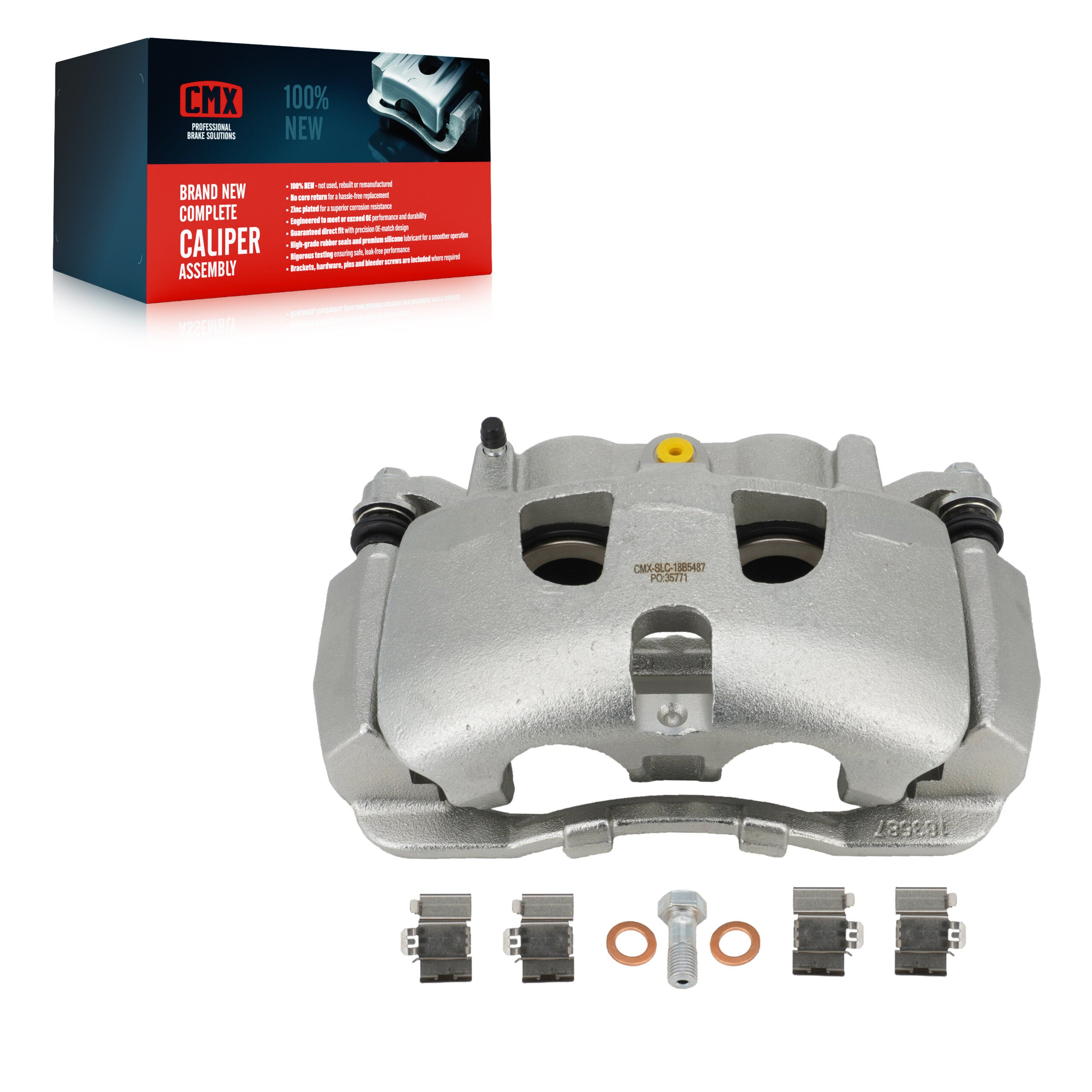 CMX SLC-18B5487 Disc Brake Caliper for 2013-2022 Ford F-250 Super Duty, Ford F-350 Super Duty, Ford F-450 Super Duty - Front Left