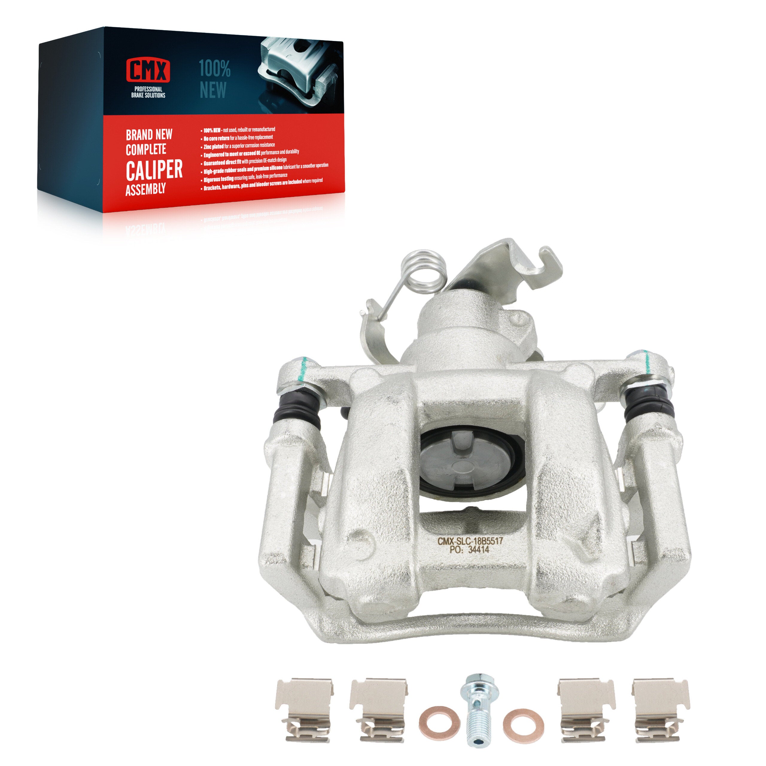 CMX SLC-18B5517 Disc Brake Caliper for 2015-2019 Ford Transit-150, Ford Transit-250, Ford Transit-350 - Rear Left