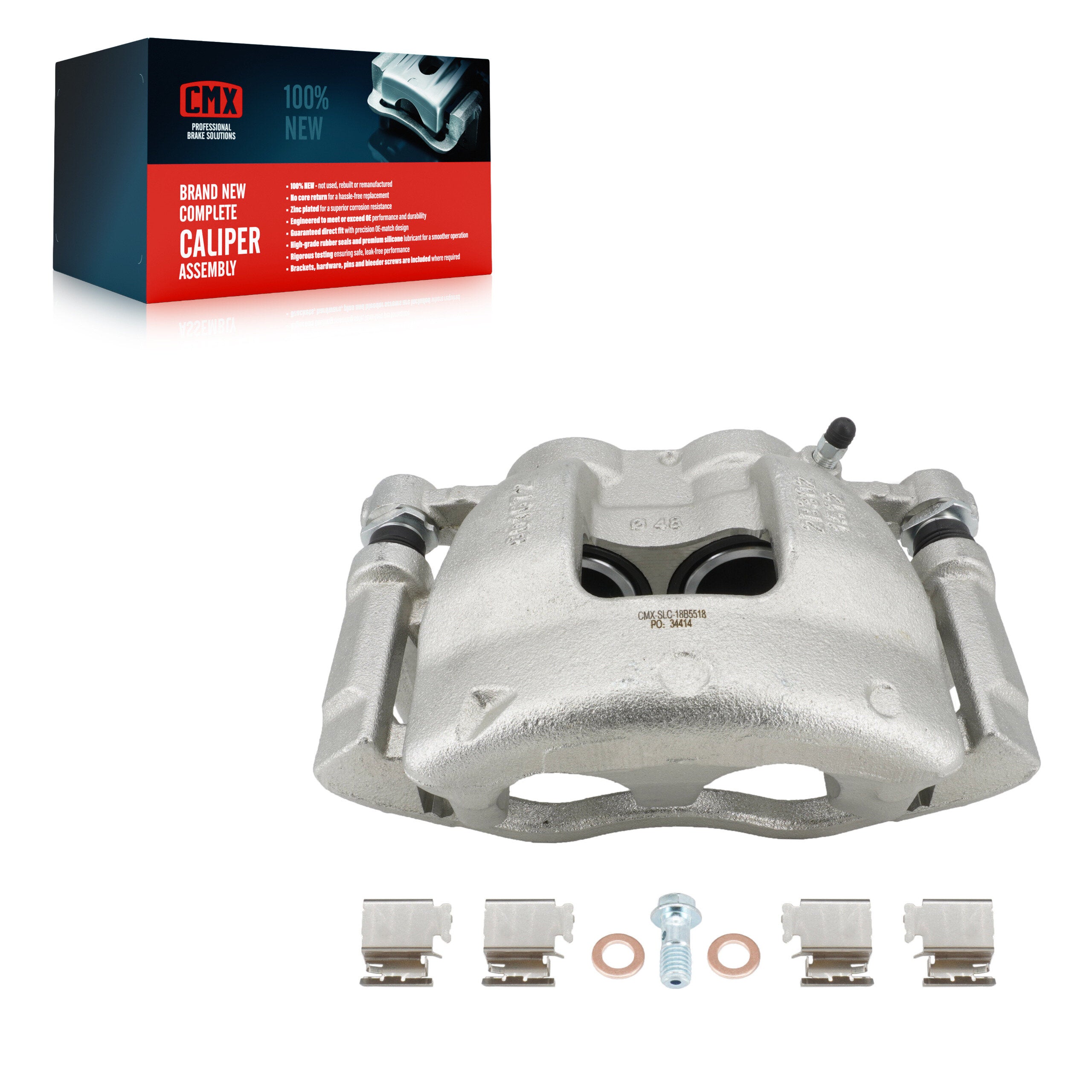 CMX SLC-18B5518 Disc Brake Caliper for 2015-2019 Ford Transit-150, Ford Transit-250, Ford Transit-350 - Front Left