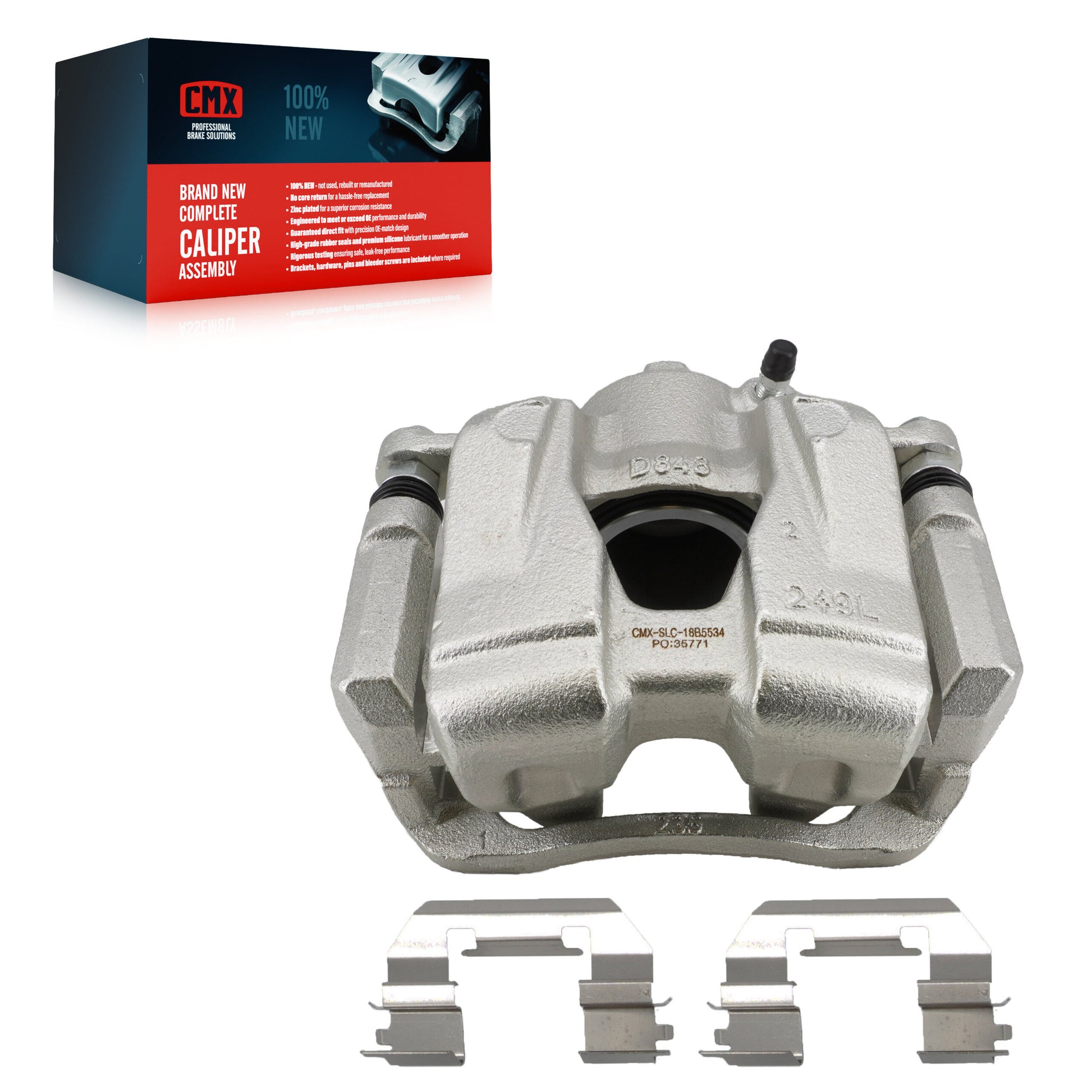 CMX SLC-18B5534 Disc Brake Caliper for 2015-2023 Jeep Compass, Fiat 500X, Jeep Renegade - Front Left