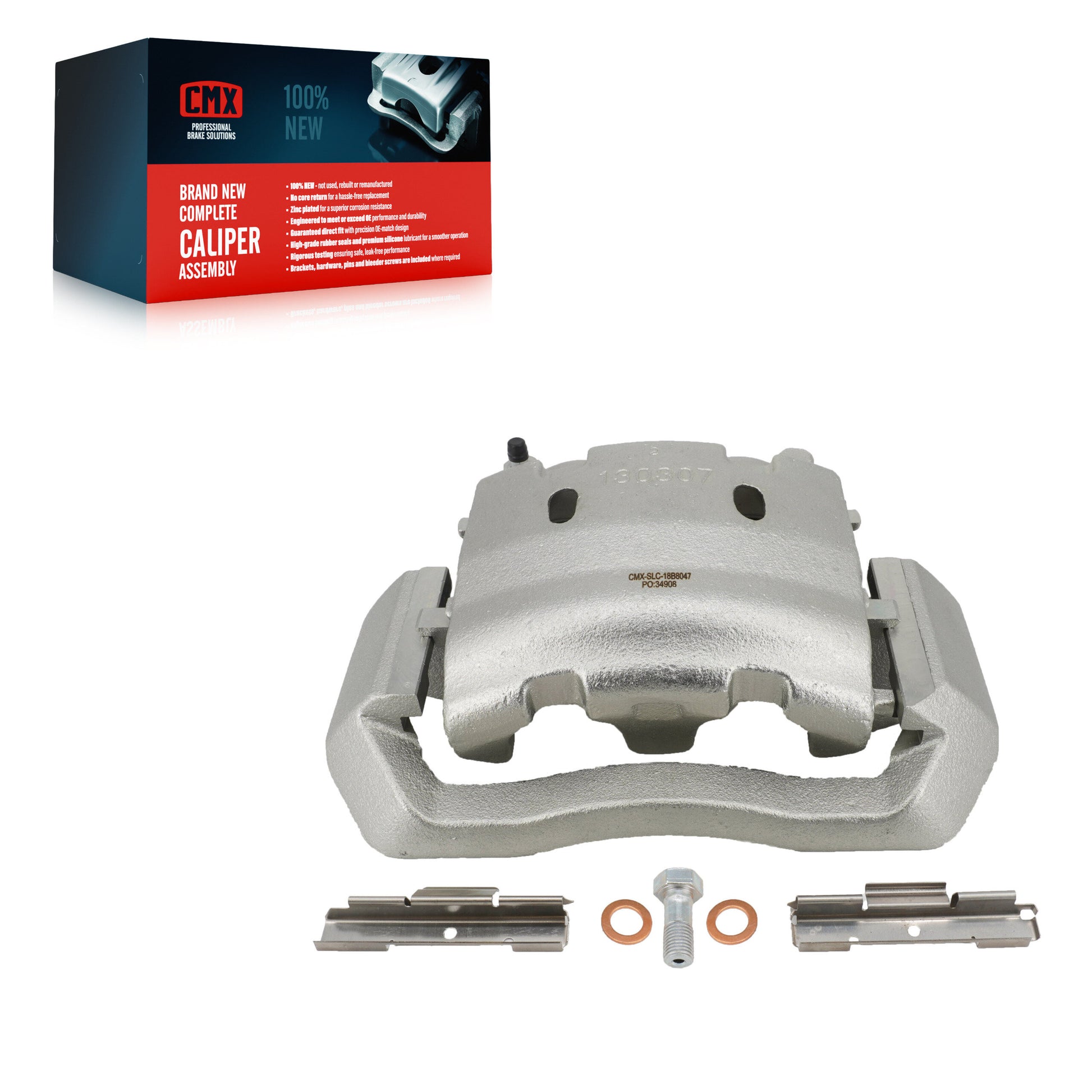 CMX SLC-18B8047 Disc Brake Caliper for 1999-2020 Ford F-59 Commercial Stripped Chassis, Ford F-53 Motorhome Chassis, Ford E-550 Super Duty - Front Left, Front Right, Rear Left