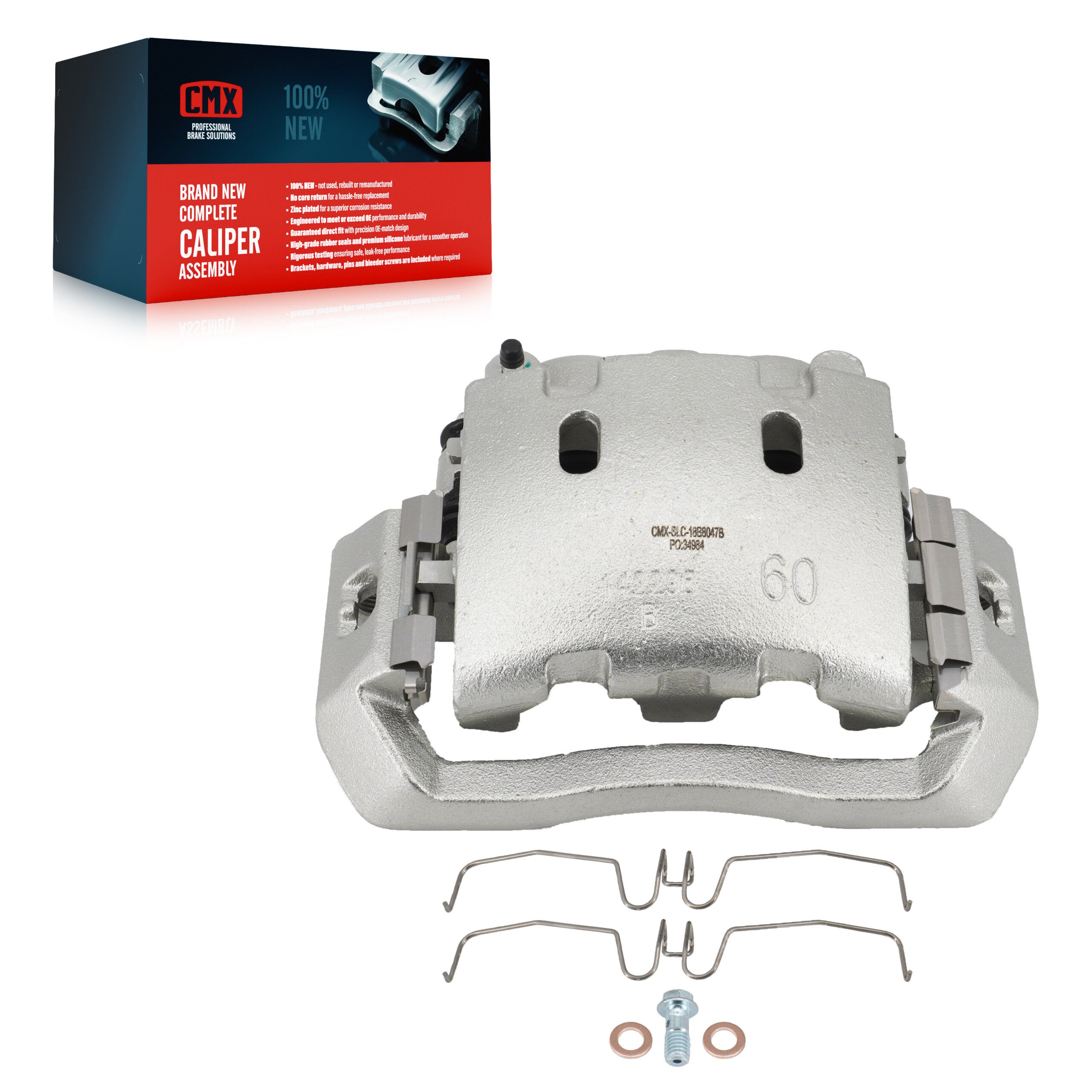CMX SLC-18B8047B Disc Brake Caliper for 2005-2016 Ford F-450 Super Duty, International TerraStar, Ford LCF - Front Left, Rear Left
