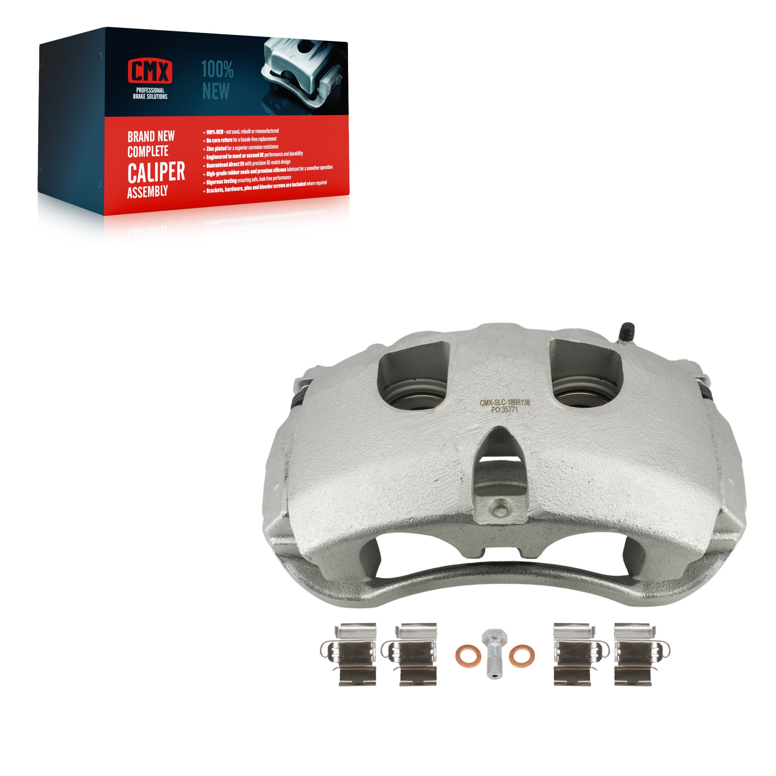 CMX SLC-18B8138 Disc Brake Caliper for 2017-2023 Ford F-600 Super Duty, Ford F-450 Super Duty, Ford F-550 Super Duty - Front Right