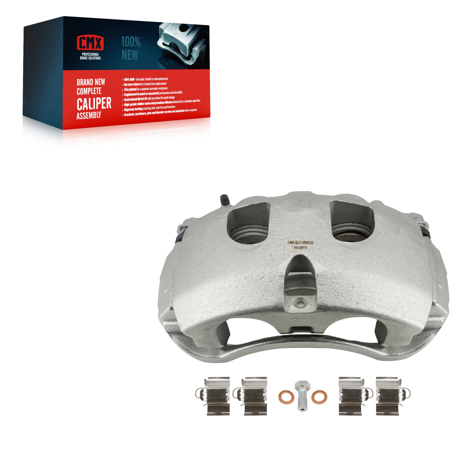CMX SLC-18B8139 Disc Brake Caliper for 2017-2023 Ford F-600 Super Duty, Ford F-450 Super Duty, Ford F-550 Super Duty - Front Left