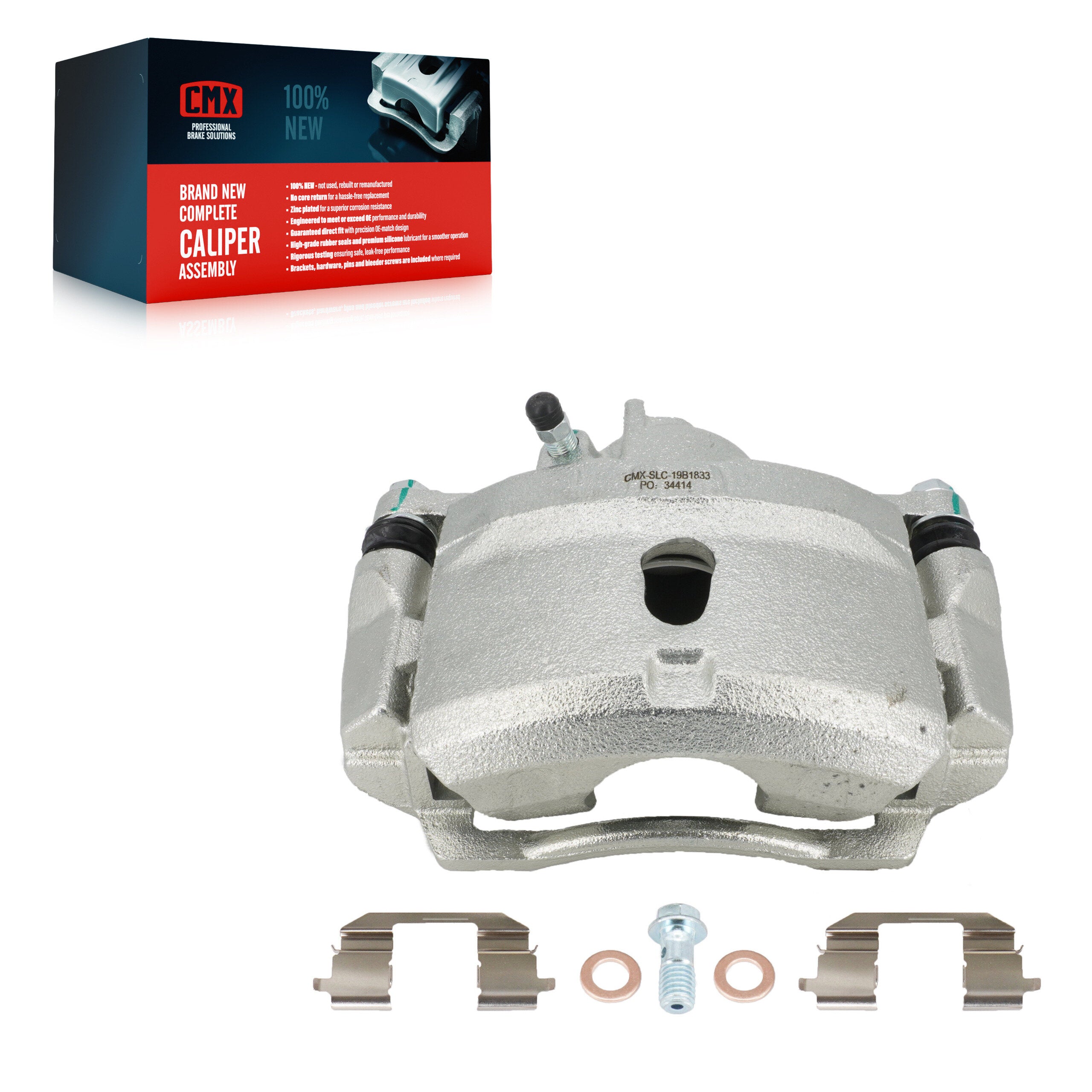 CMX SLC-19B1833 Disc Brake Caliper for 1996-2014 Honda Civic, Honda Insight, Acura EL - Front Right, Front Left