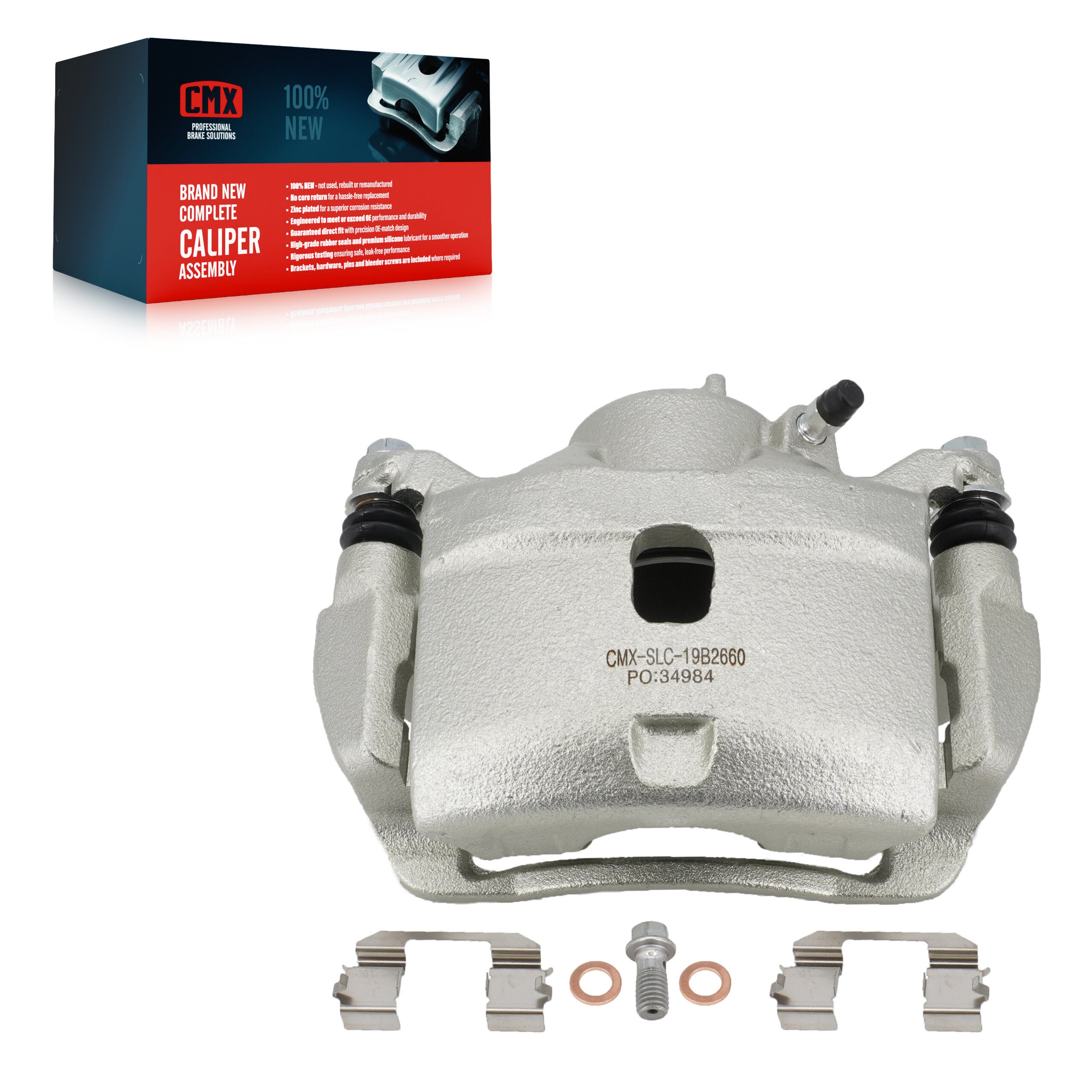 CMX SLC-19B2660 Disc Brake Caliper for 2003-2021 Honda Civic, Honda Accord, Honda CR-Z - Front Left