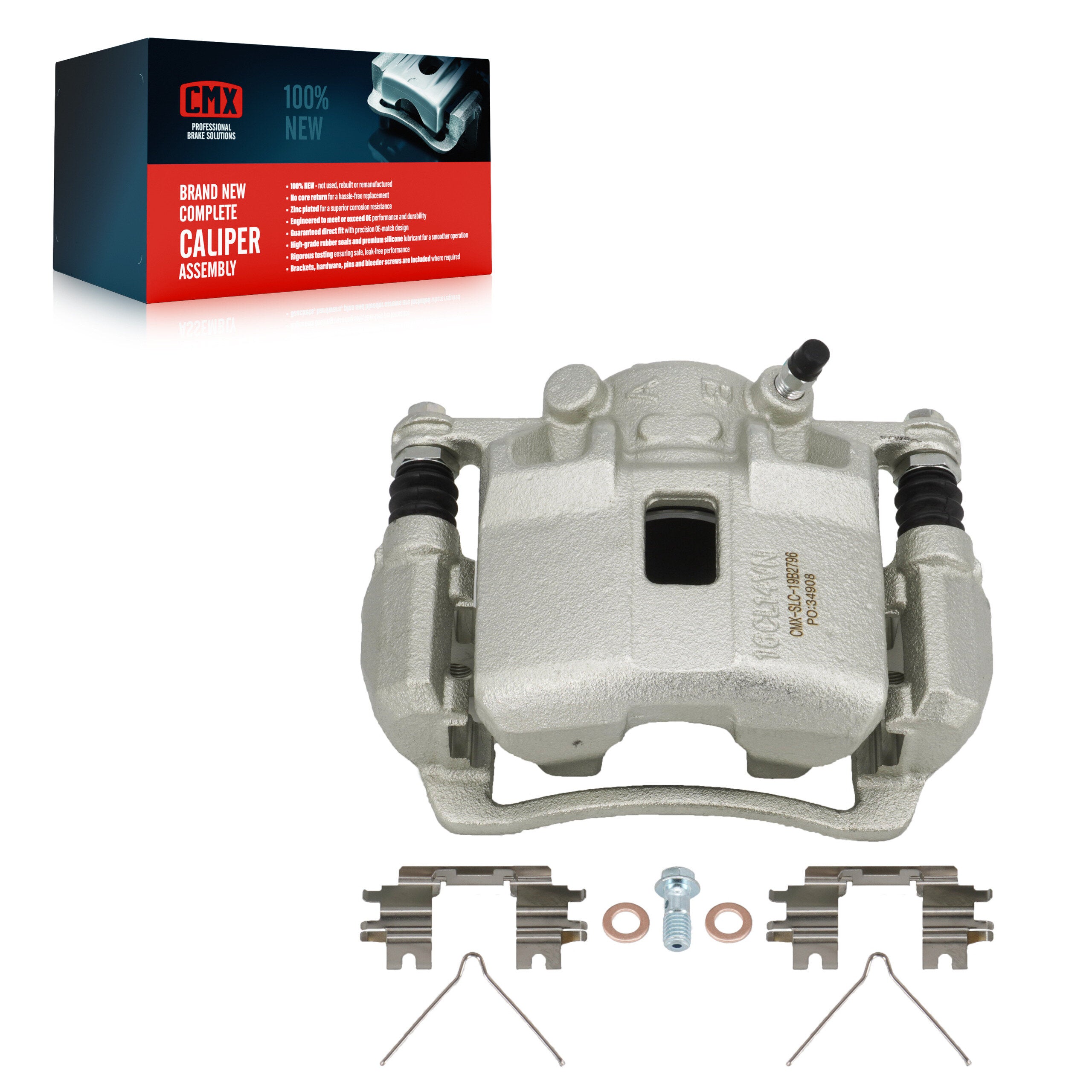 CMX SLC-19B2796 Disc Brake Caliper for 2002-2011 Honda Fit, Honda Civic, Acura RSX - Front Left, Front Right