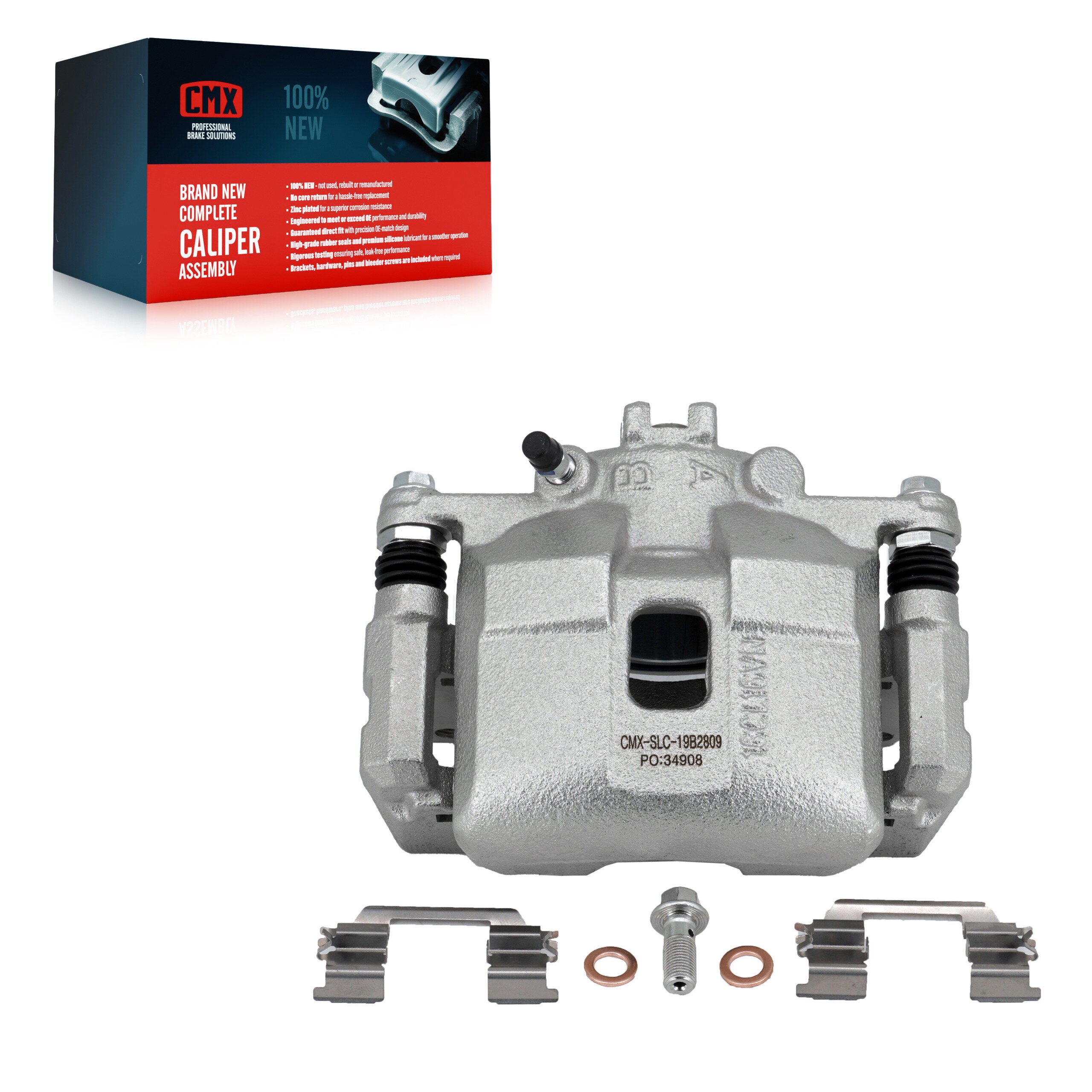 CMX SLC-19B2809 Disc Brake Caliper for 2000-2011 Honda Civic, Acura RSX, Honda S2000 - Front Right, Front Left
