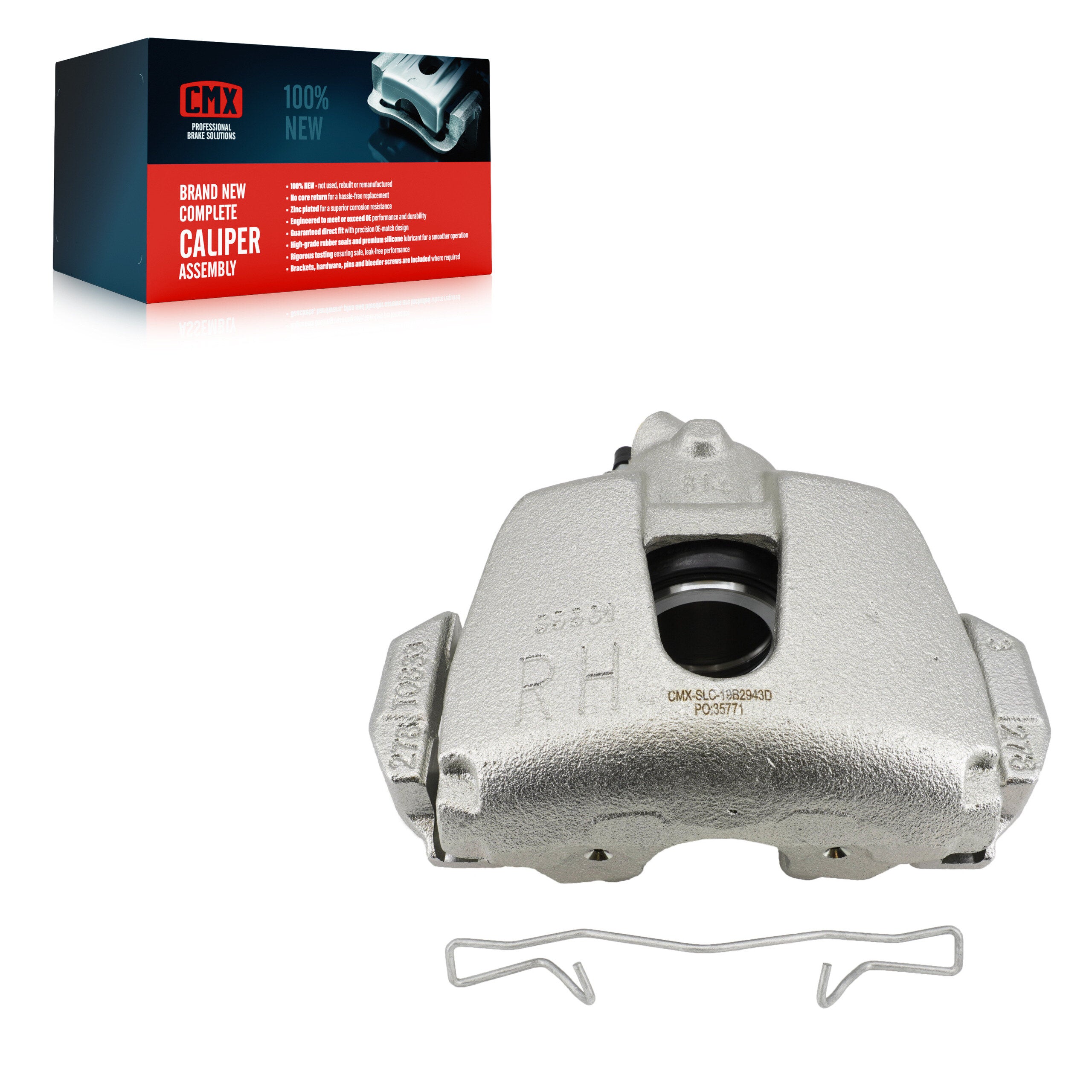 CMX SLC-19B2943D Disc Brake Caliper for 2012-2018 Ford C-Max, Ford Focus - Front Right