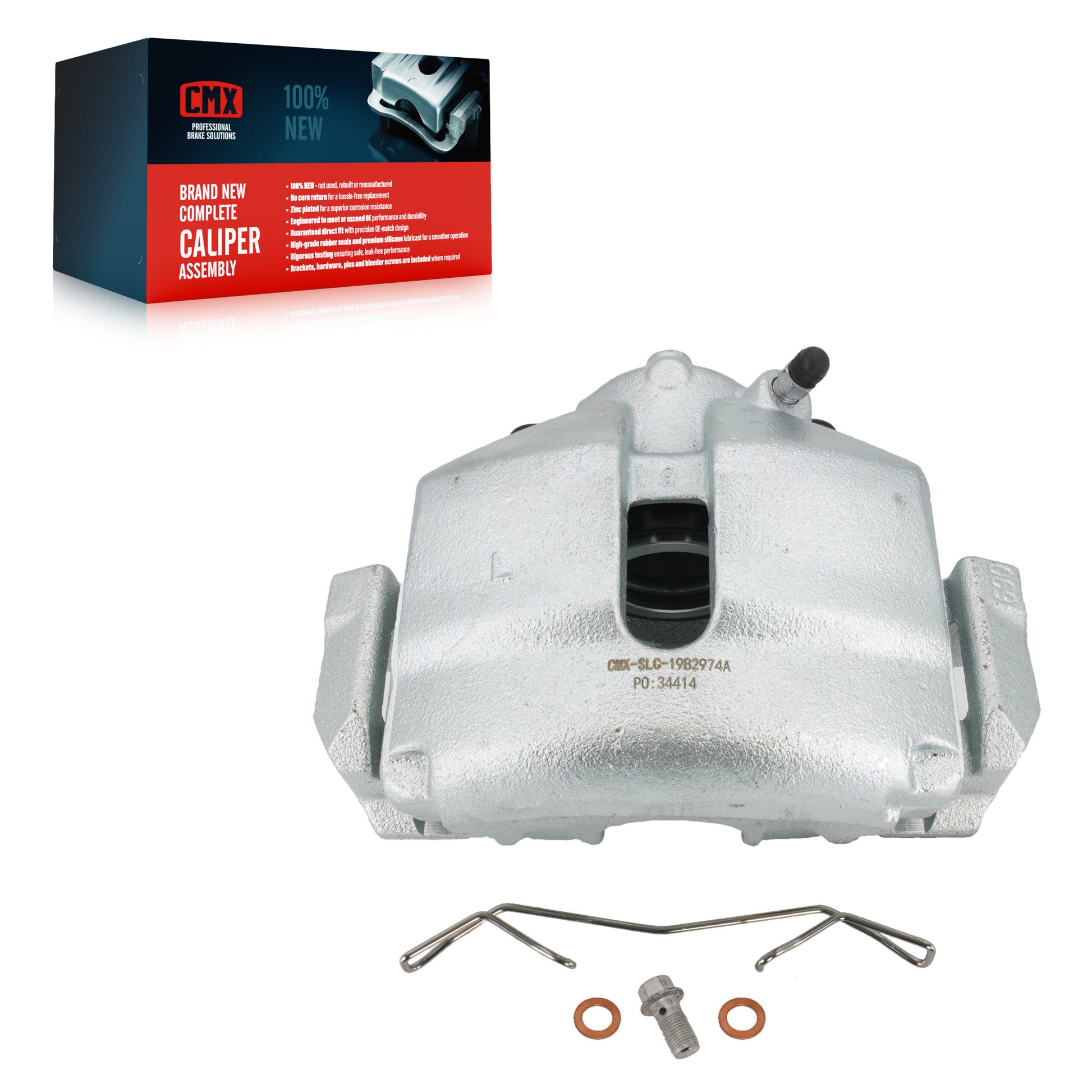 CMX SLC-19B2974A Disc Brake Caliper for 2005-2018 Volkswagen Jetta, Volkswagen Beetle, Volkswagen CC - Front Left