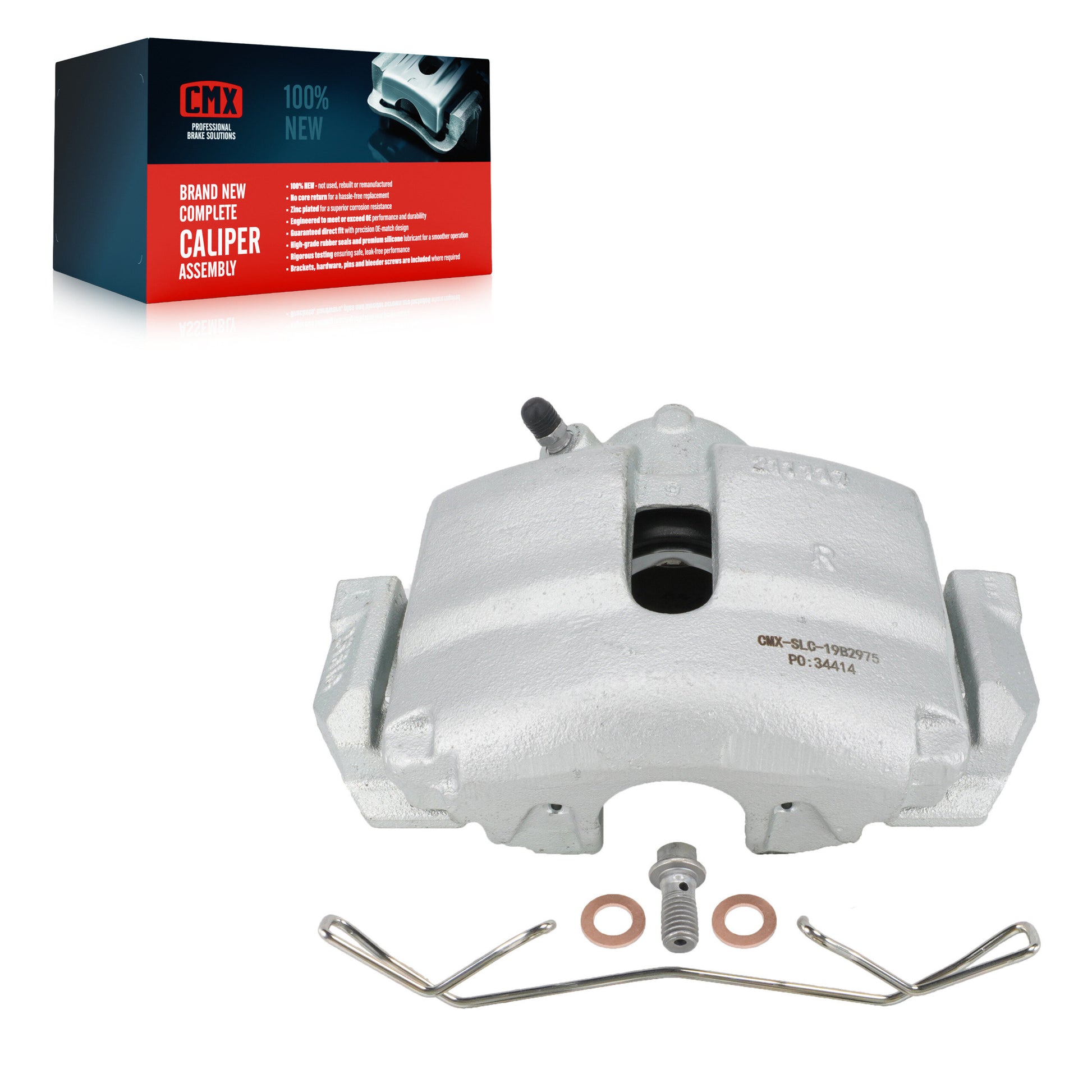 CMX SLC-19B2975 Disc Brake Caliper for 2005-2019 Volkswagen Beetle, Volkswagen Jetta, Volkswagen Golf - Front Right