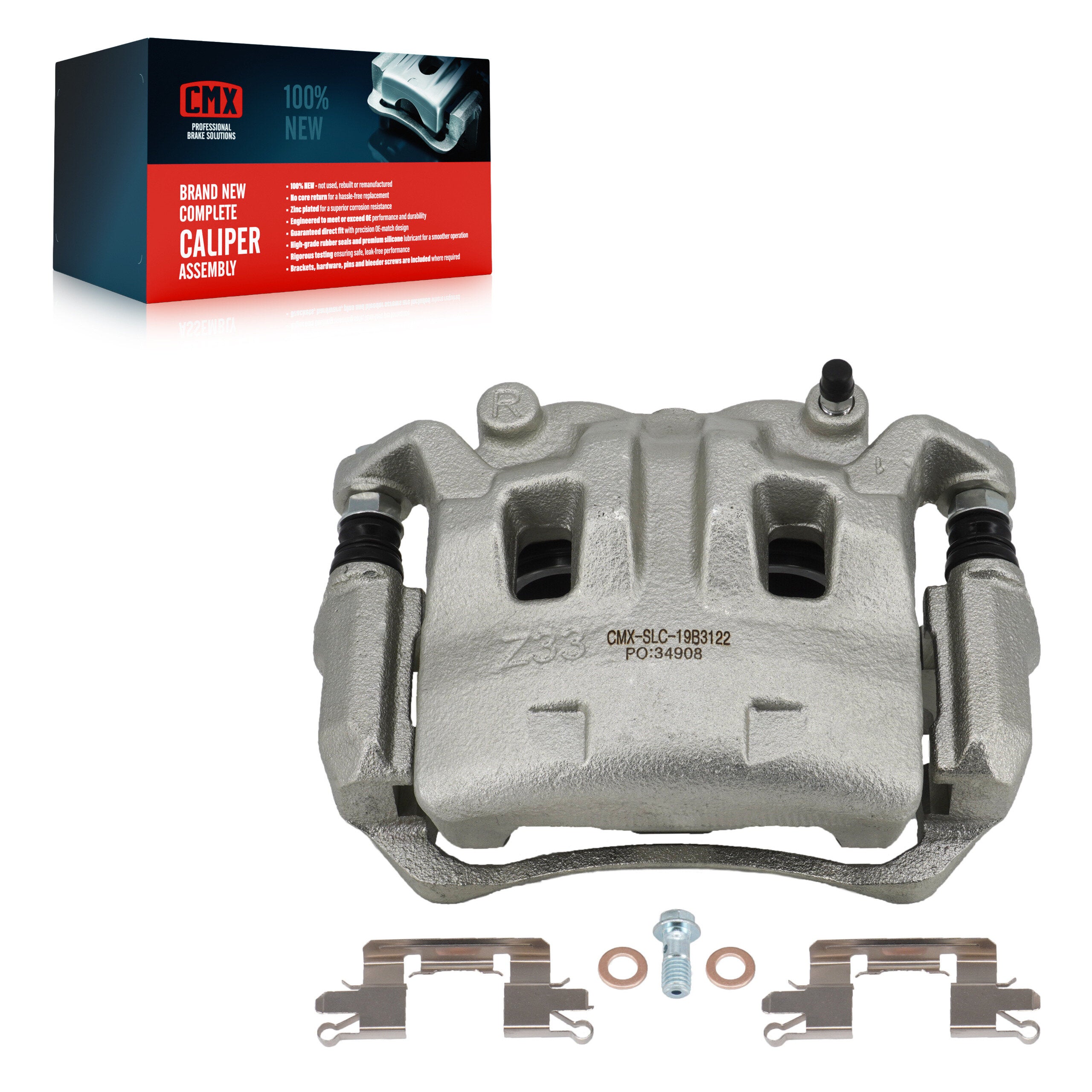 CMX SLC-19B3122 Disc Brake Caliper for 2005-2019 Suzuki Equator, Nissan Frontier - Front Right