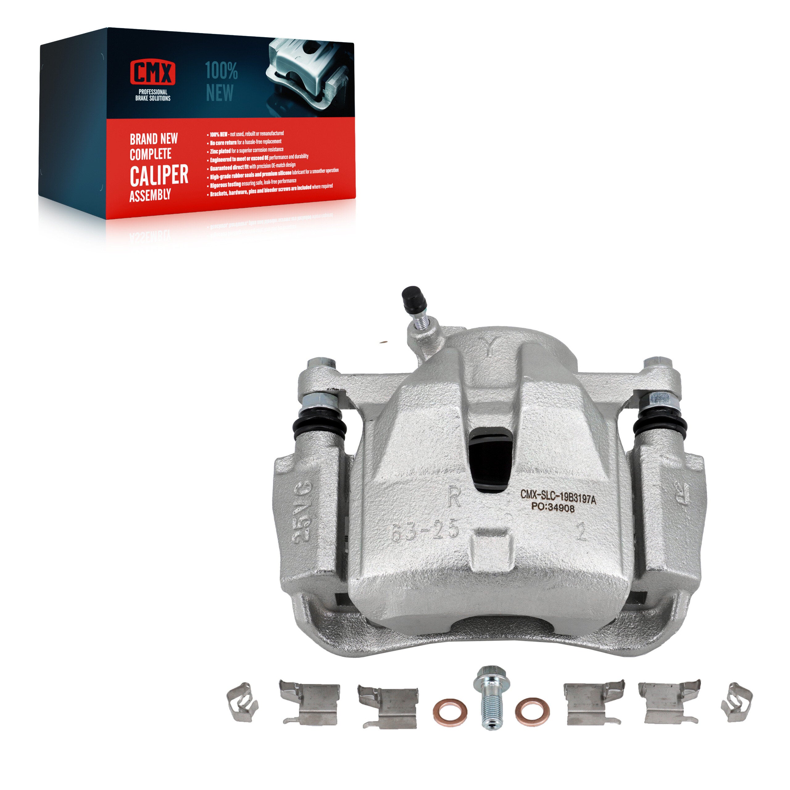 CMX SLC-19B3197A Disc Brake Caliper for 2008-2018 Toyota RAV4, Toyota Prius V, Lexus HS250h - Front Right