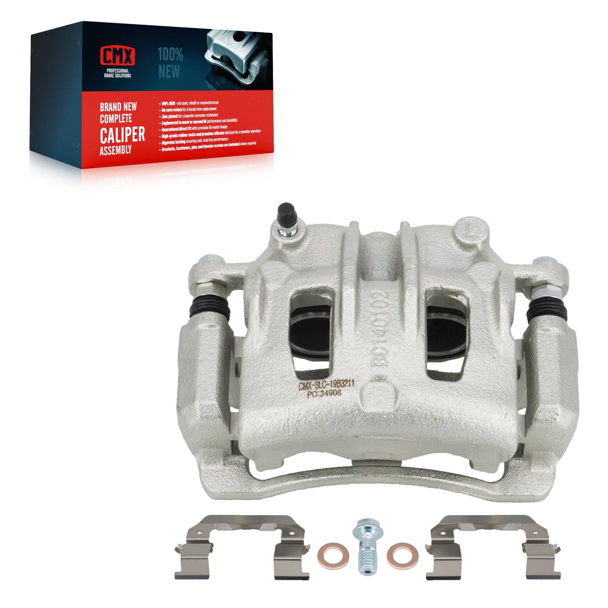 CMX SLC-19B3211 Disc Brake Caliper for 2007-2019 Hyundai Santa Fe, Hyundai Santa Fe XL - Front Left