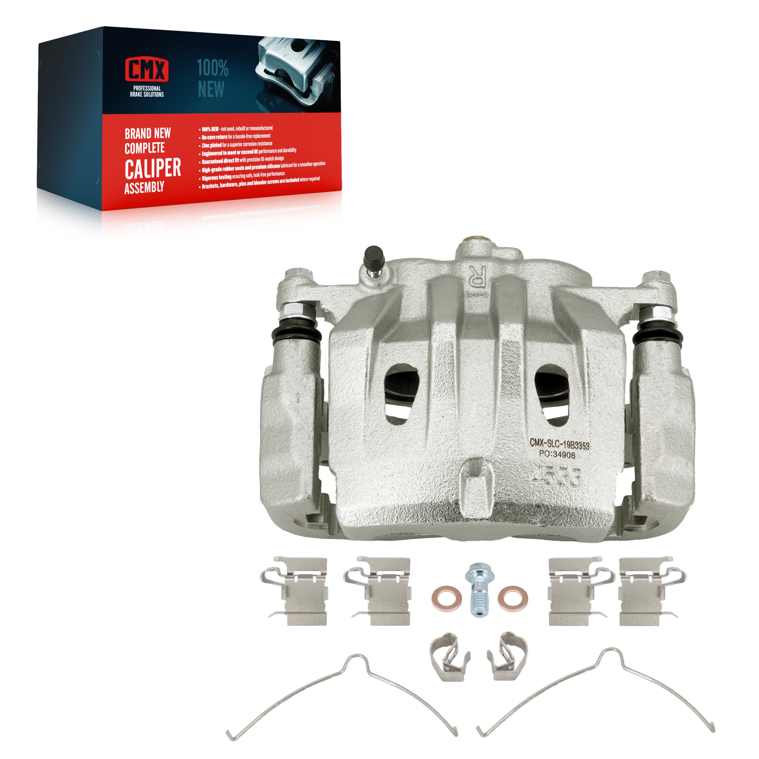 CMX SLC-19B3353 Disc Brake Caliper for 2008-2025 Toyota Crown, Lexus NX250, Lexus NX350 - Front Right