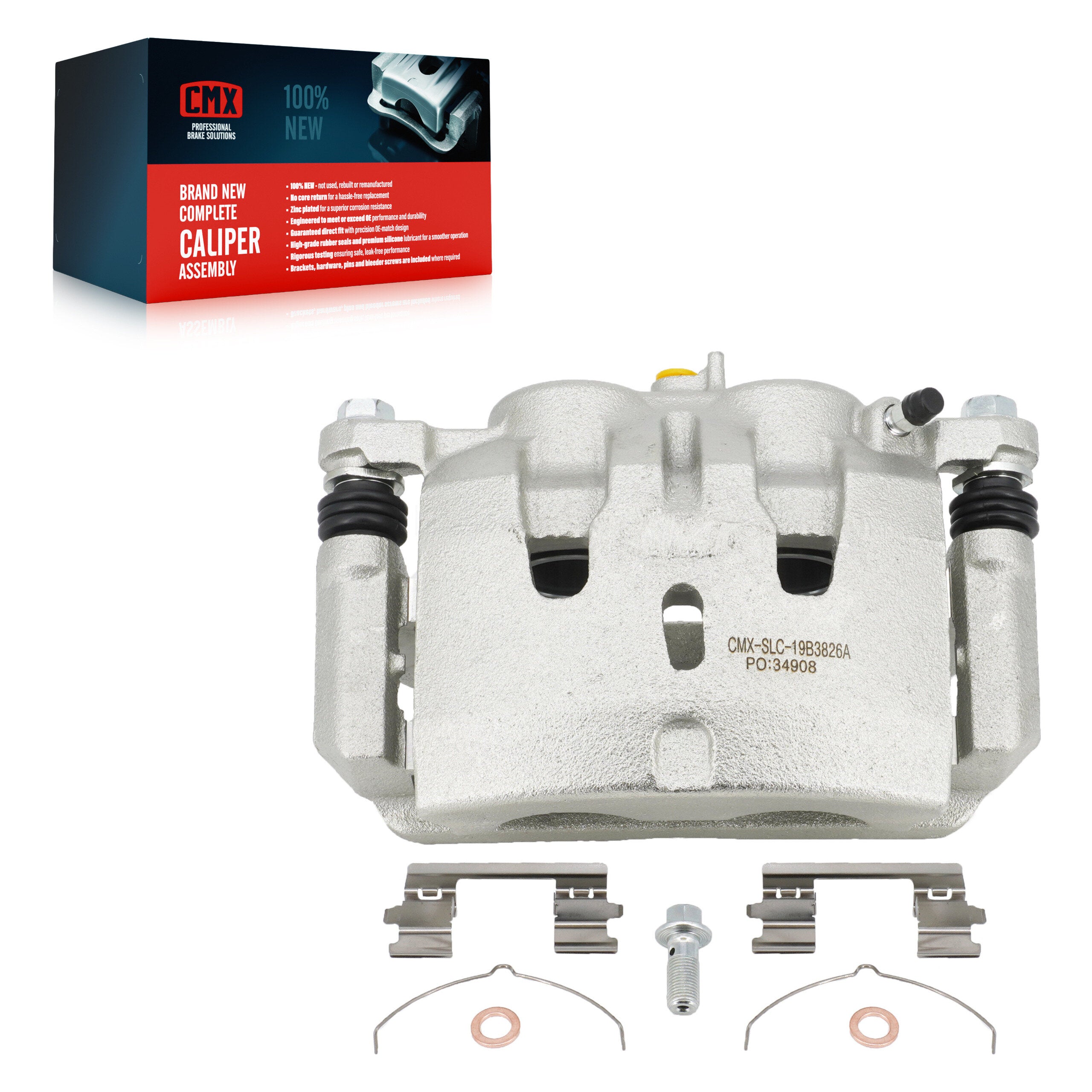 CMX SLC-19B3826A Disc Brake Caliper for 2014-2021 Acura MDX, Honda Ridgeline, Honda Pilot - Front Left