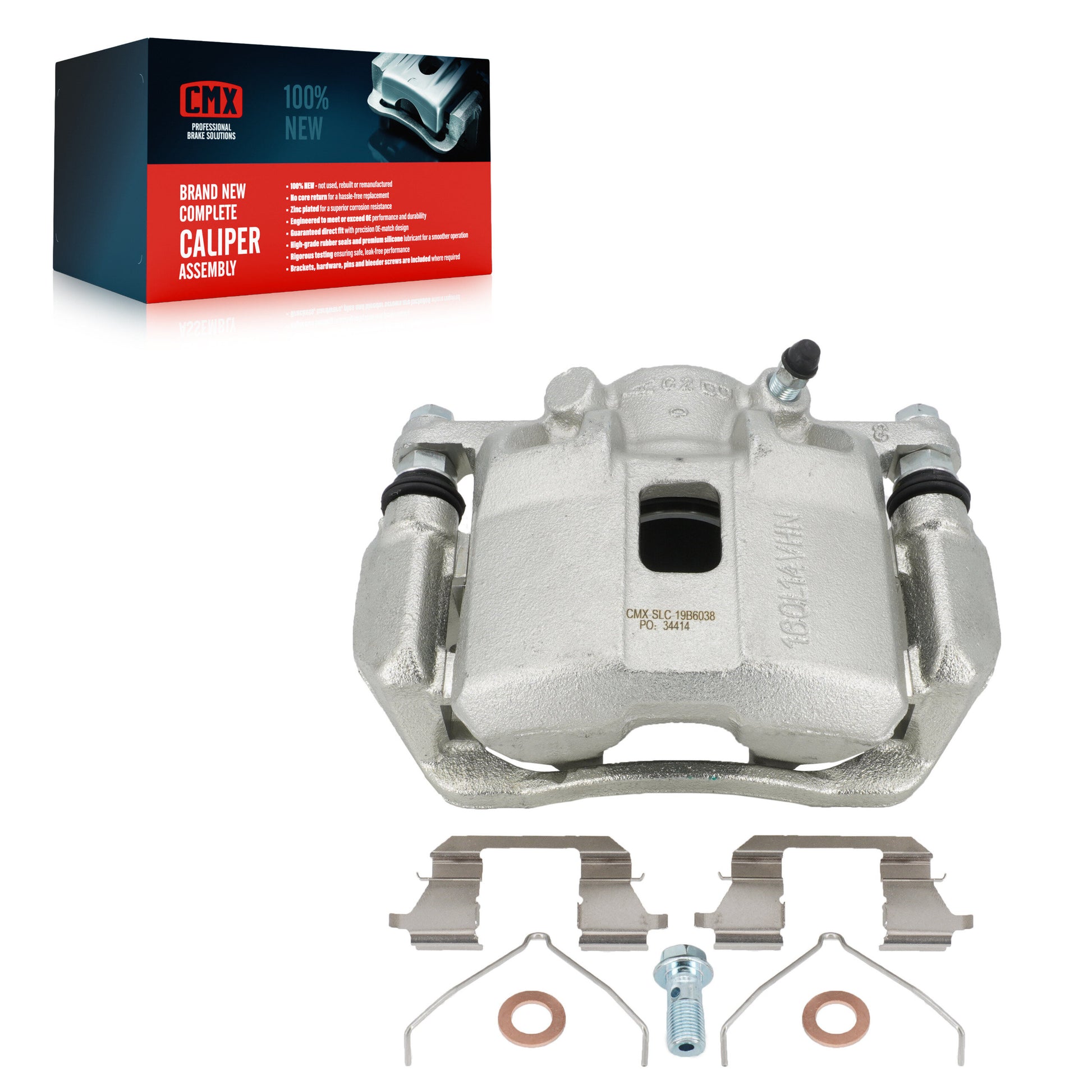CMX SLC-19B6038 Disc Brake Caliper for 2009-2020 Honda Fit, Acura ILX, Honda Civic - Front Left