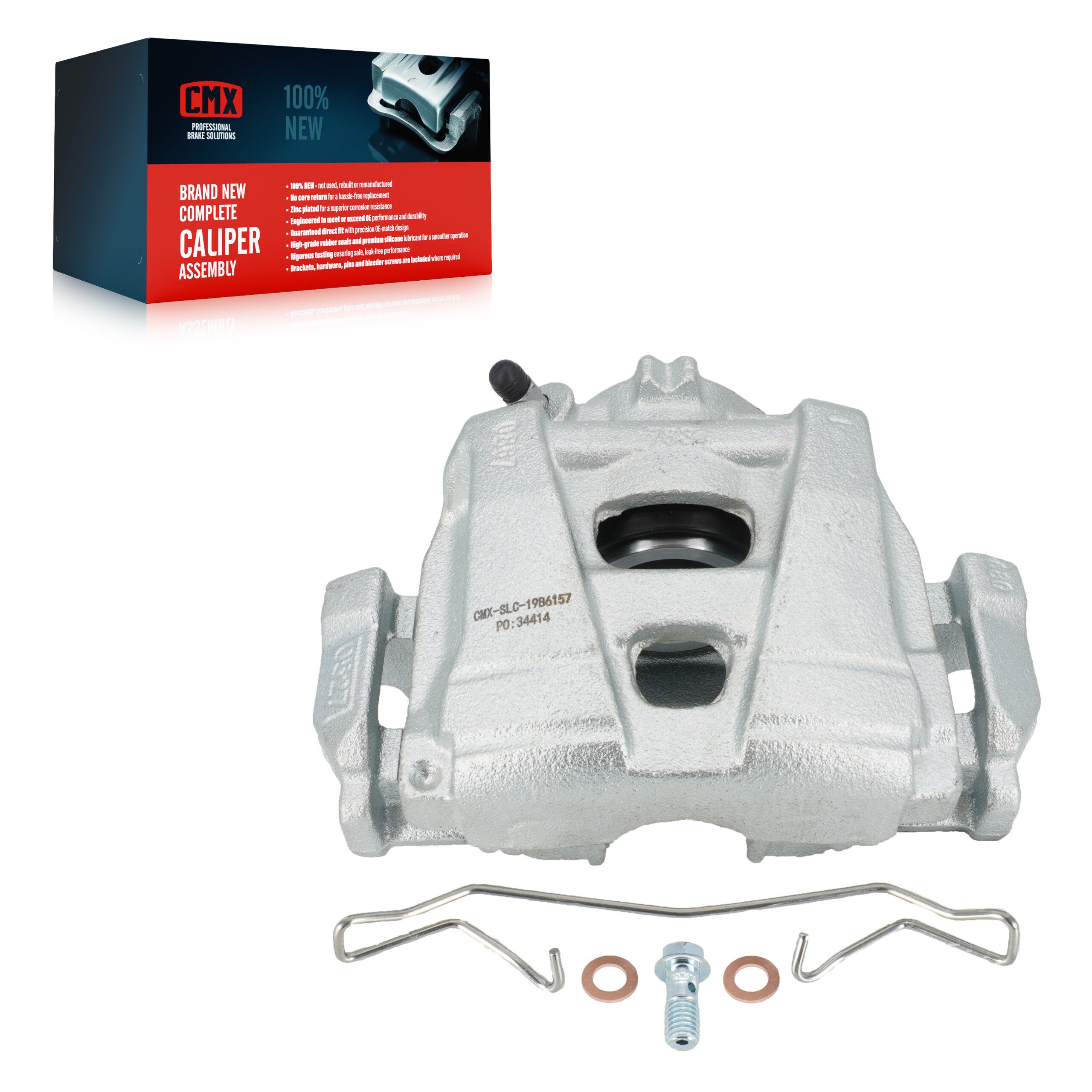 CMX SLC-19B6157 Disc Brake Caliper for 2009-2020 Volkswagen Tiguan Limited, Audi Q3, Audi Q3 Quattro - Front Right