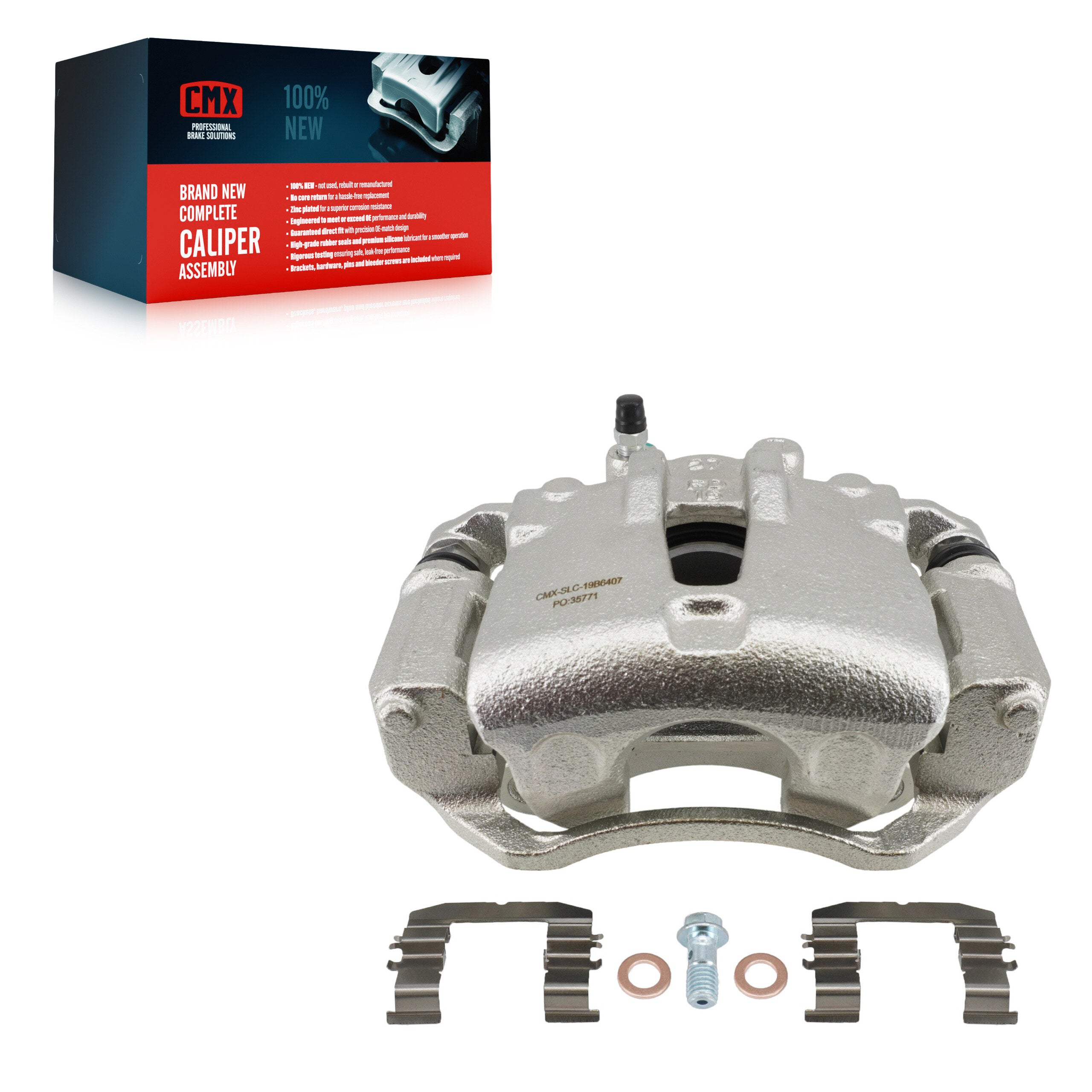 CMX SLC-19B6407 Disc Brake Caliper for 2010-2013 Kia Forte5, Kia Forte, Kia Forte Koup - Front Left