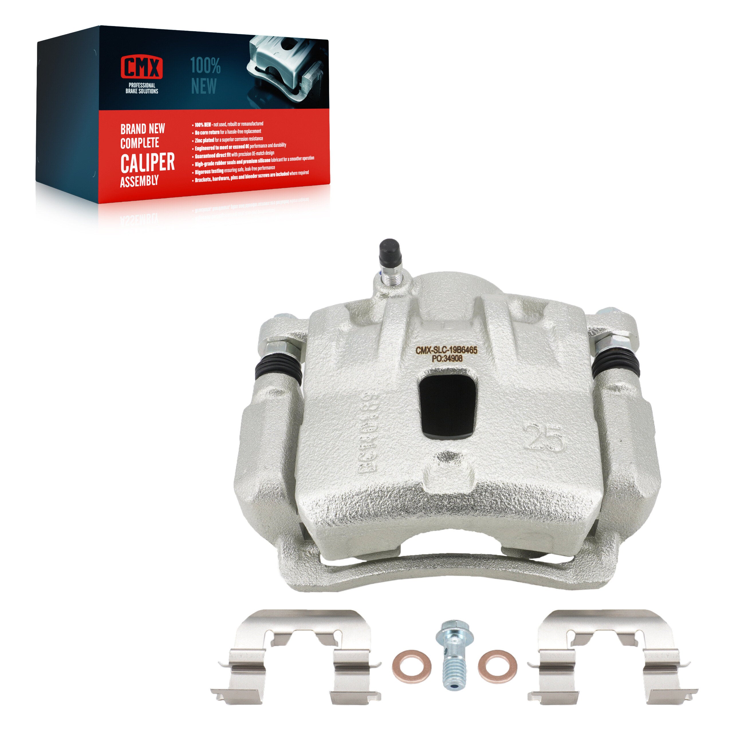 CMX SLC-19B6465 Disc Brake Caliper for 2011-2016 Hyundai Elantra, Hyundai Elantra Coupe - Front Right, Front Left