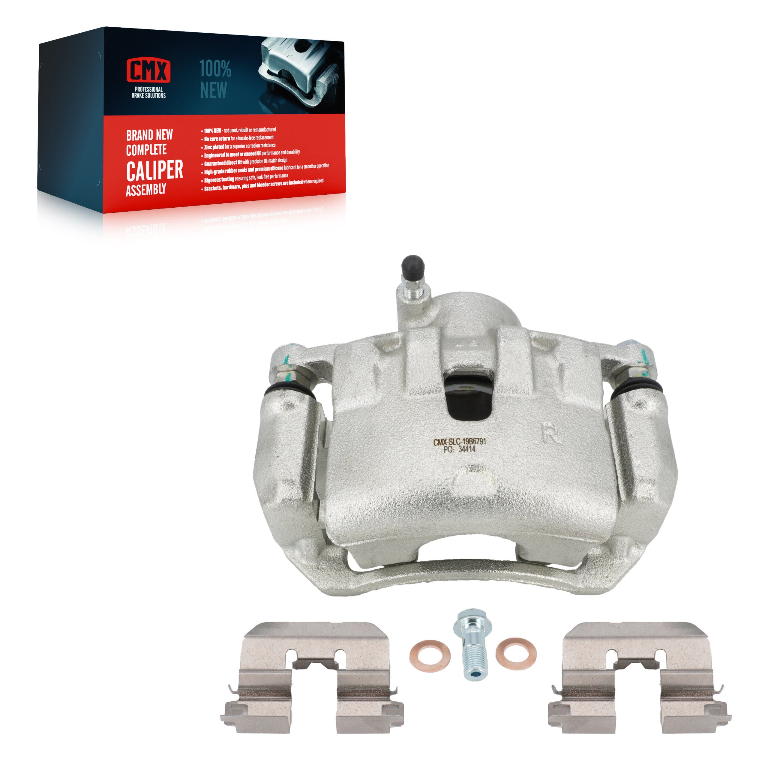 CMX SLC-19B6791 Disc Brake Caliper for 2012-2018 Kia Forte, Kia Forte Koup, Kia Forte5 - Front Right, Front Left