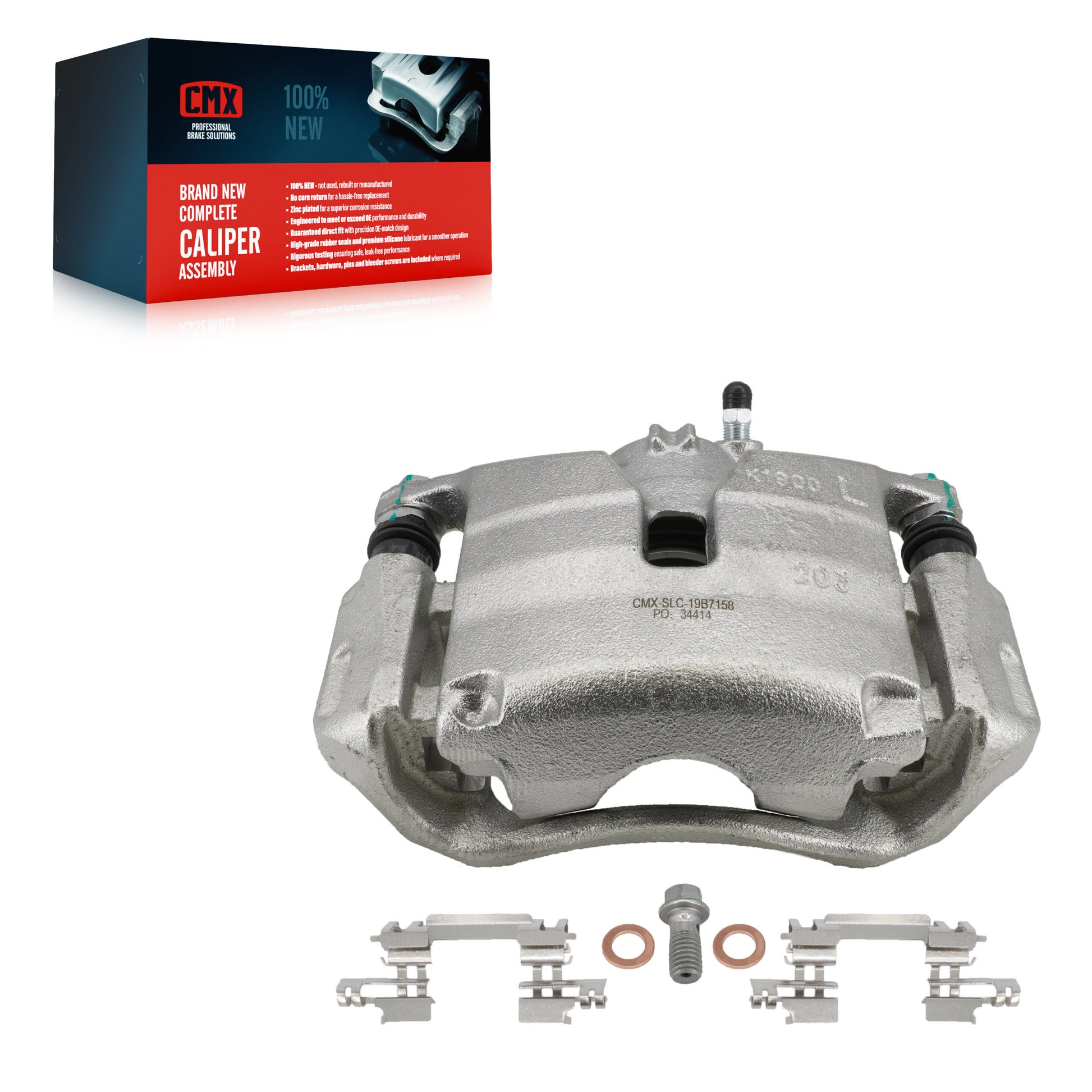 CMX SLC-19B7158 Disc Brake Caliper for 2014-2018 Mazda CX-3, Mazda 3, Mazda 3 Sport - Front Left