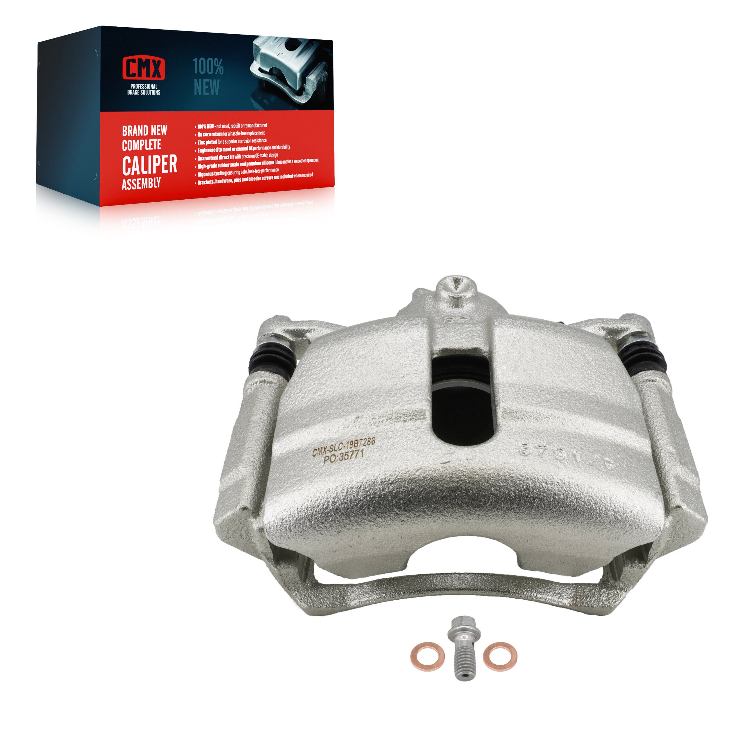 CMX SLC-19B7286 Disc Brake Caliper for 2015-2021 Volkswagen Jetta, Volkswagen Golf, Volkswagen Golf SportWagen - Front Left
