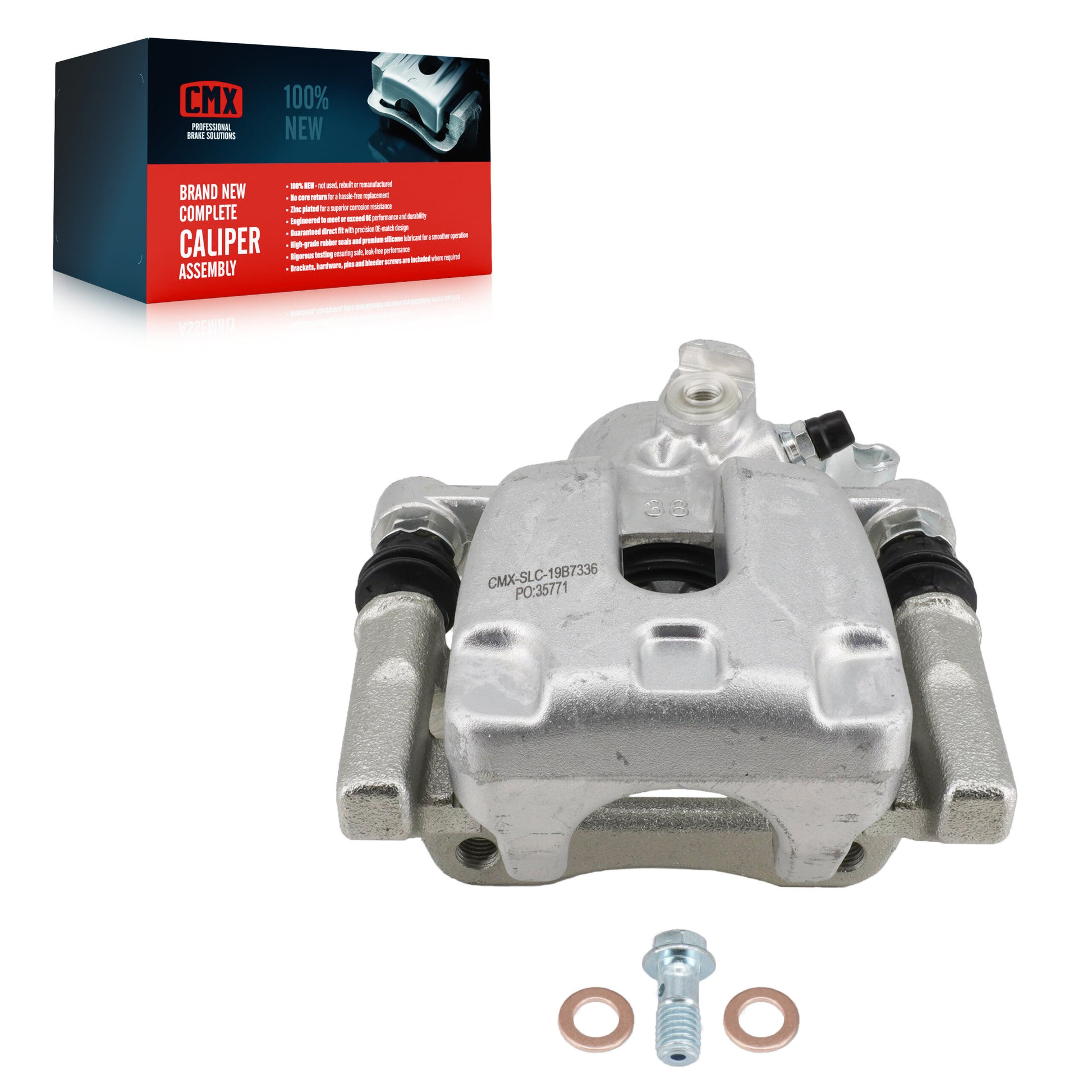 CMX SLC-19B7336 Disc Brake Caliper for 2015-2019 Volkswagen Golf Alltrack, Volkswagen Golf, Volkswagen Golf SportWagen - Rear Left