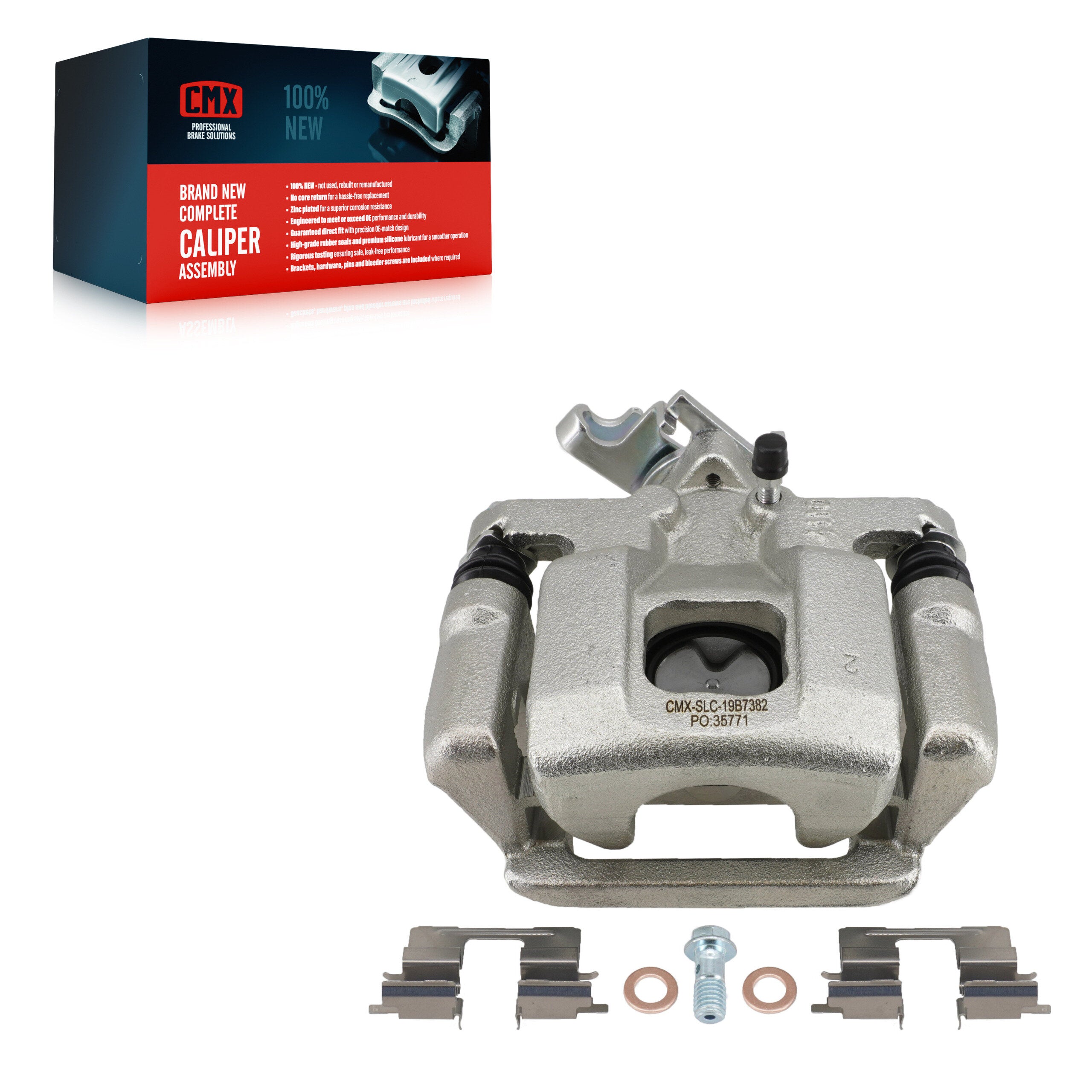 CMX SLC-19B7382 Disc Brake Caliper for 2013-2023 Mitsubishi Outlander, Mitsubishi Outlander Sport, Mitsubishi RVR - Rear Right