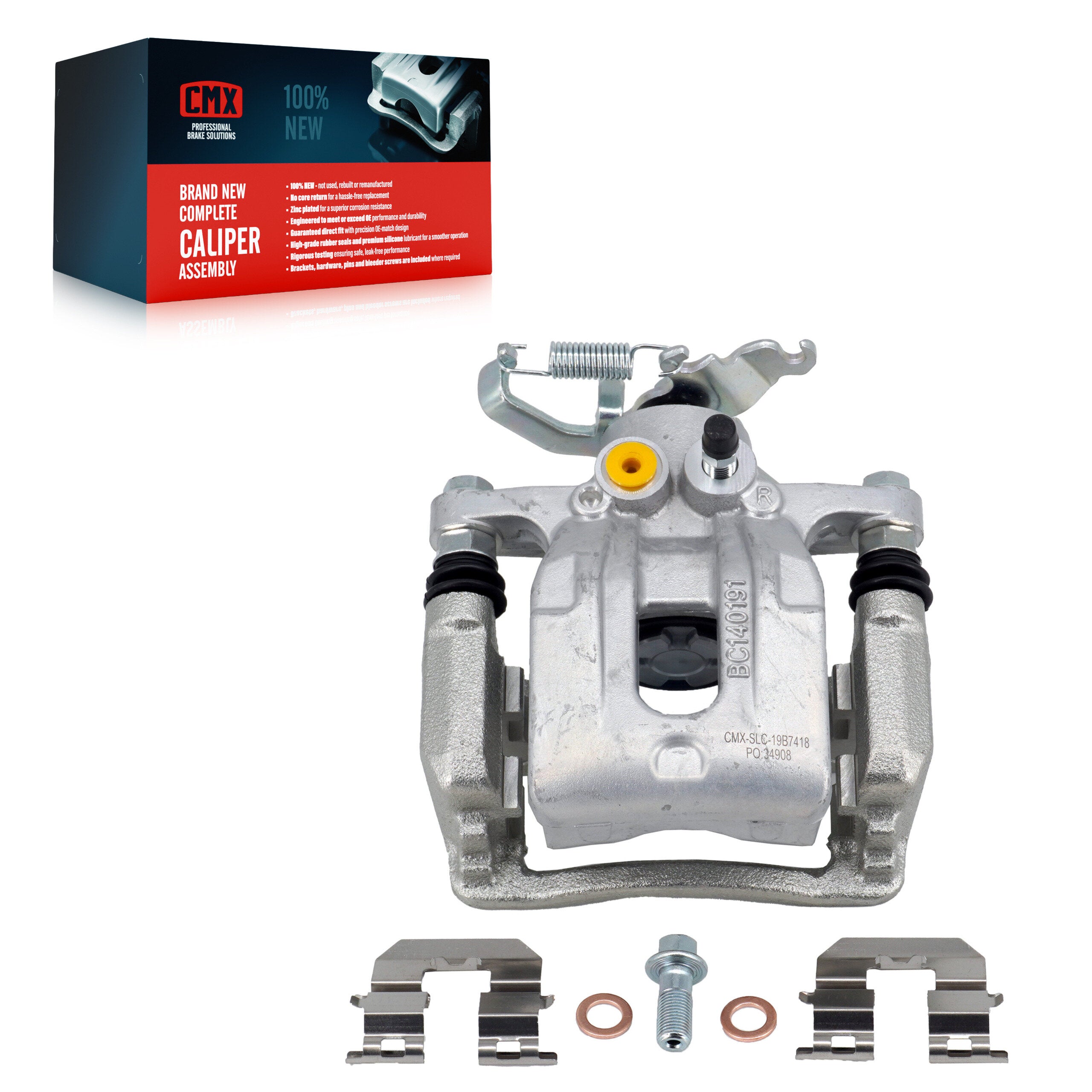 CMX SLC-19B7418 Disc Brake Caliper for 2017-2022 Kia Niro, Hyundai Elantra, Hyundai Ioniq - Rear Right