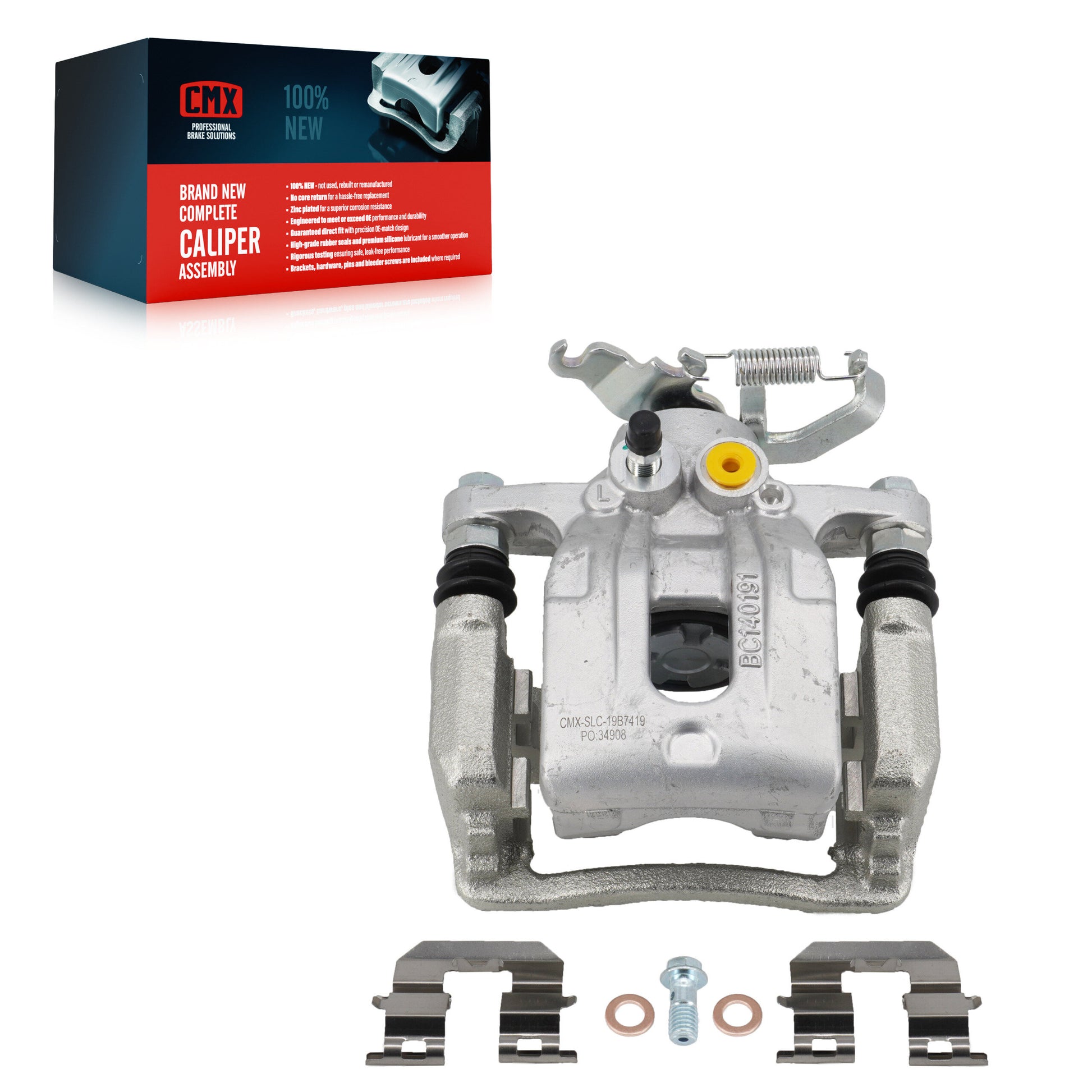 CMX SLC-19B7419 Disc Brake Caliper for 2017-2022 Kia Niro, Hyundai Elantra, Hyundai Ioniq - Rear Left