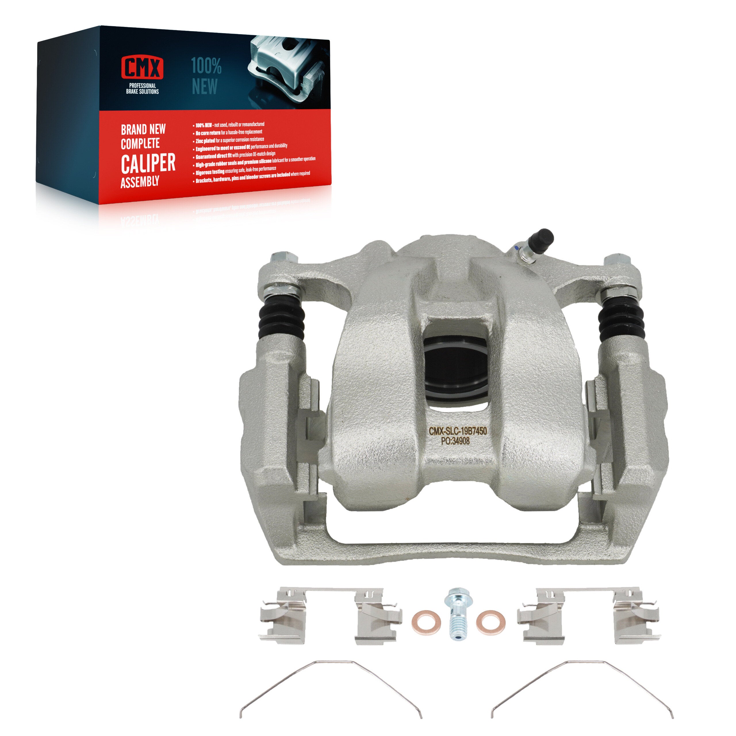 CMX SLC-19B7450 Disc Brake Caliper for 2016-2022 Acura ILX, Honda Civic, Honda Accord - Front Left