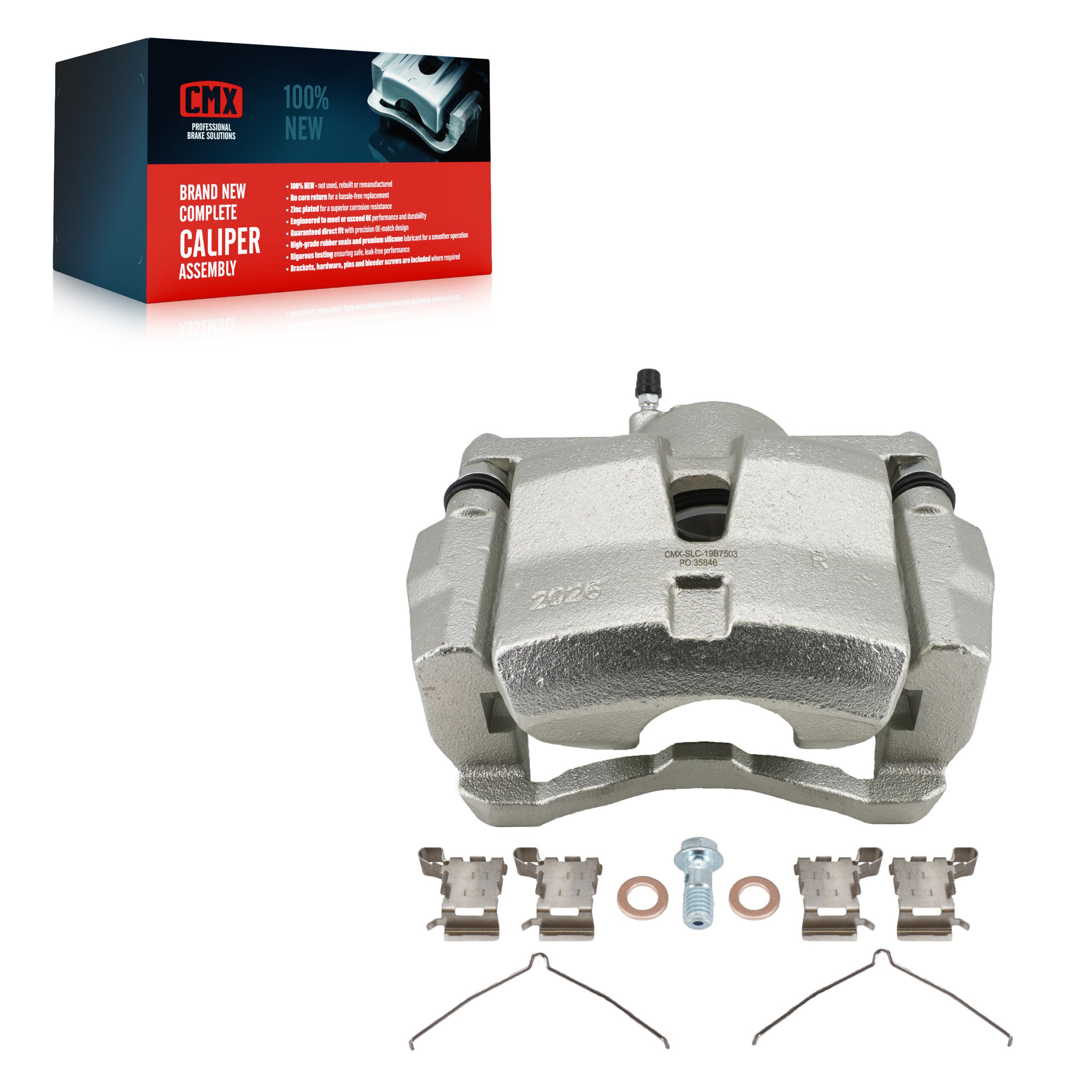 CMX SLC-19B7503 Disc Brake Caliper for 2018-2024 Toyota Avalon, Toyota Camry, Lexus ES250 - Front Right