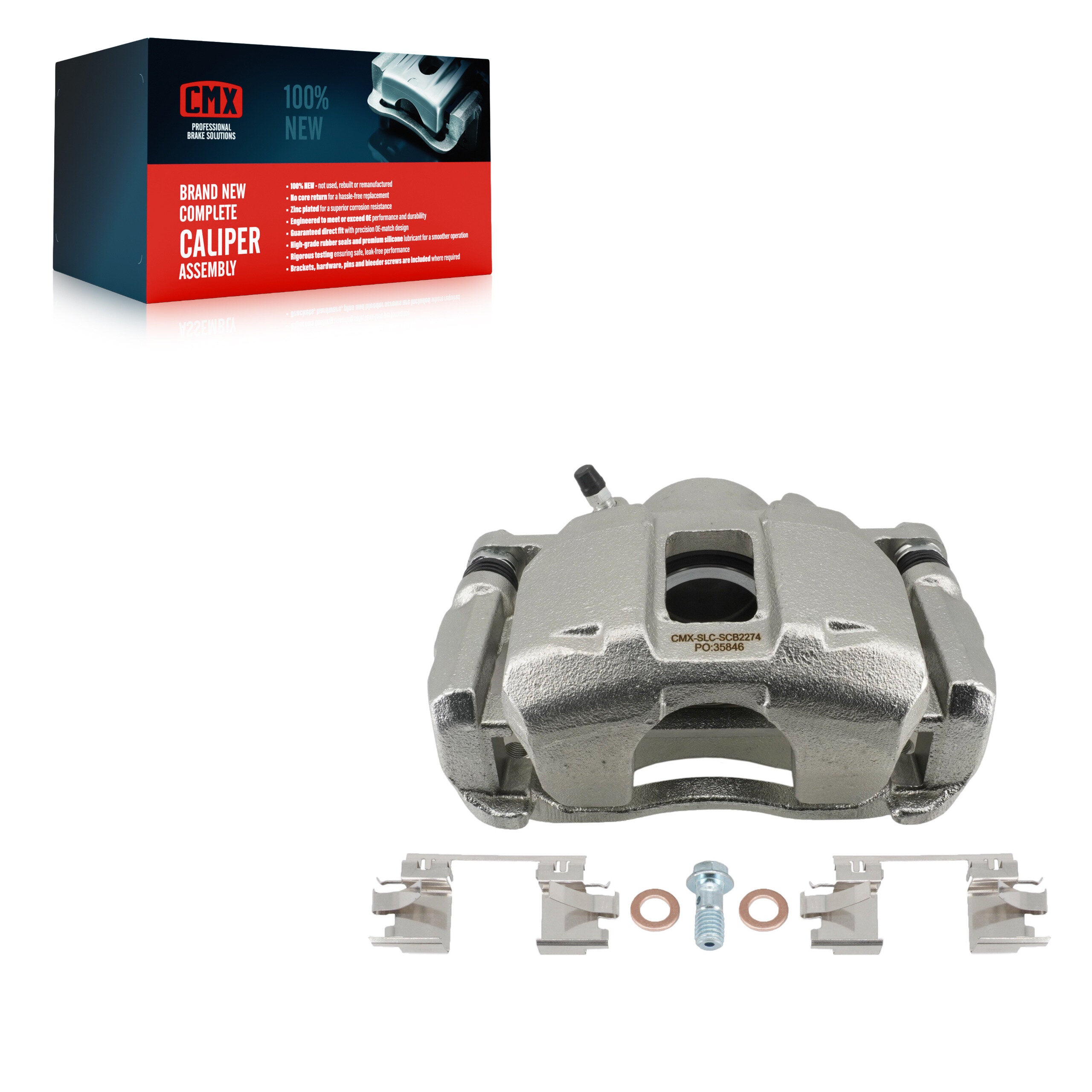 CMX SLC-SCB2274 Disc Brake Caliper for 2018-2024 Mitsubishi Eclipse Cross - Front Right