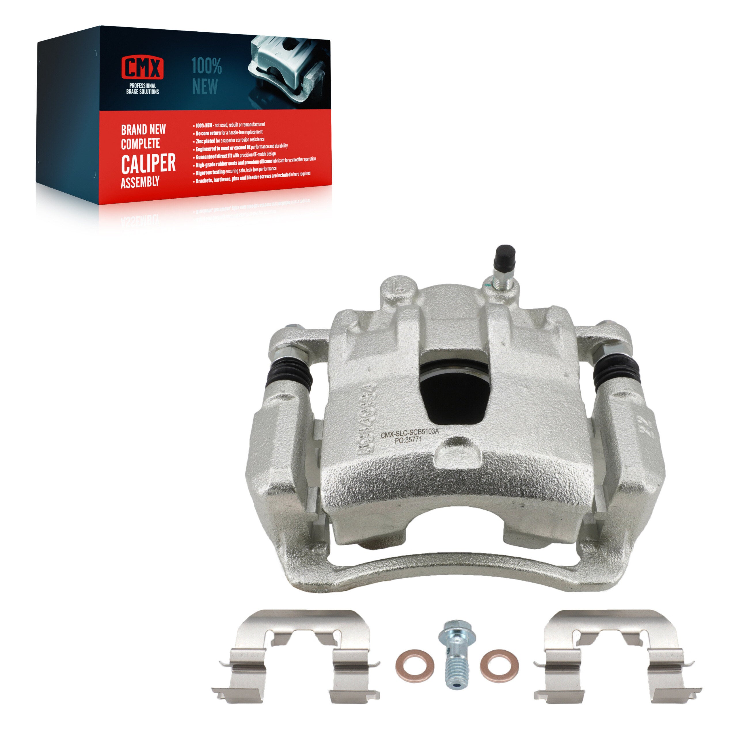 CMX SLC-SCB5103A Disc Brake Caliper for 2012-2023 Hyundai Accent, Kia Rio - Front Left