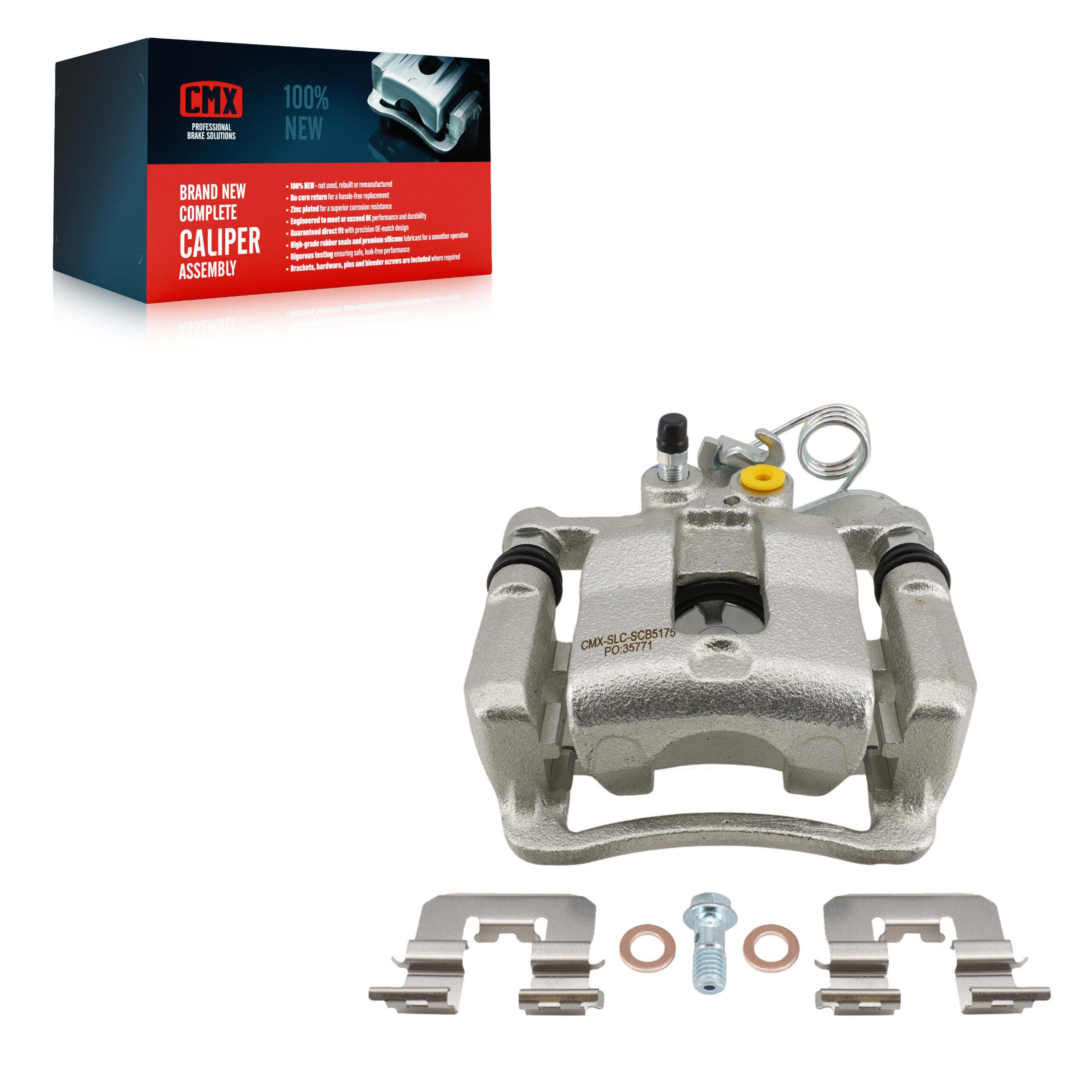 CMX SLC-SCB5175 Disc Brake Caliper for 2017-2023 Kia Rio, Hyundai Accent - Rear Left