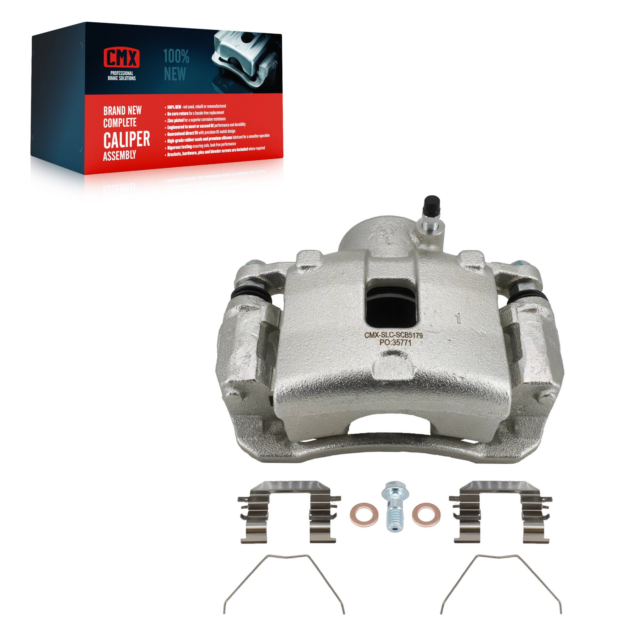 CMX SLC-SCB5179 Disc Brake Caliper for 2018-2023 Hyundai Kona, Kia Seltos - Front Left