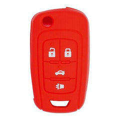 Silicone Key Cover for Cruze Equinox Impala Malibu Sonic Allure Lacrosse Regal Verano Encore Terrain OHT01060512 13504200 (4 Button - Red)