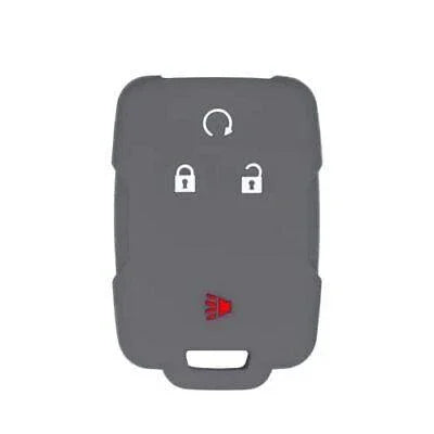 Silicone Key Cover for GMC Sierra Canyon Silverado Colorado 2014-2021 M3N-32337100 22859397 (4 Button - Black & Gray)