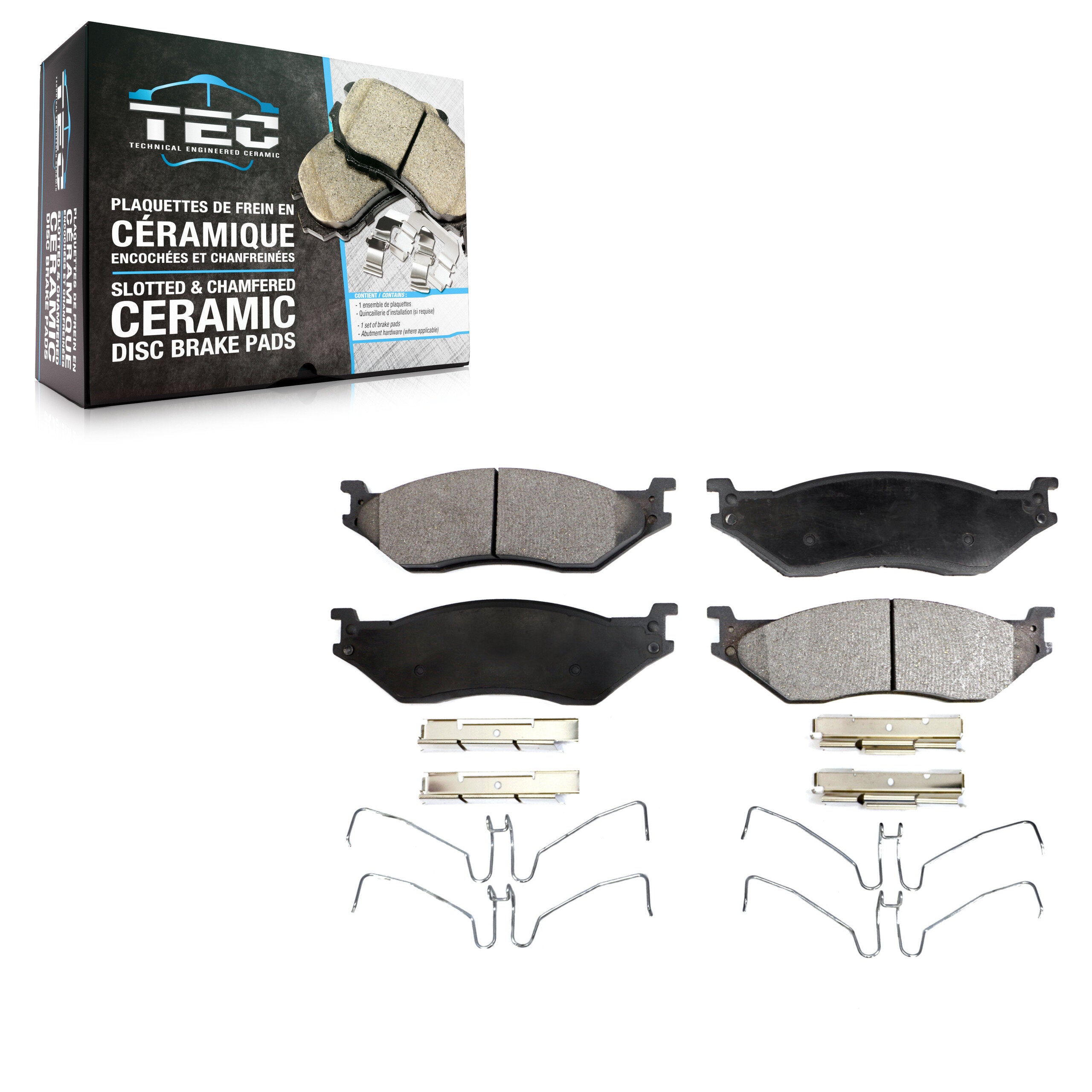 TEC TEC-1066 Disc Brake Pad for 1999-2022 Ford F-53 Motorhome Chassis, Ford F-59 Commercial Stripped Chassis, IC Corporation AE School Bus - Rear, Front
