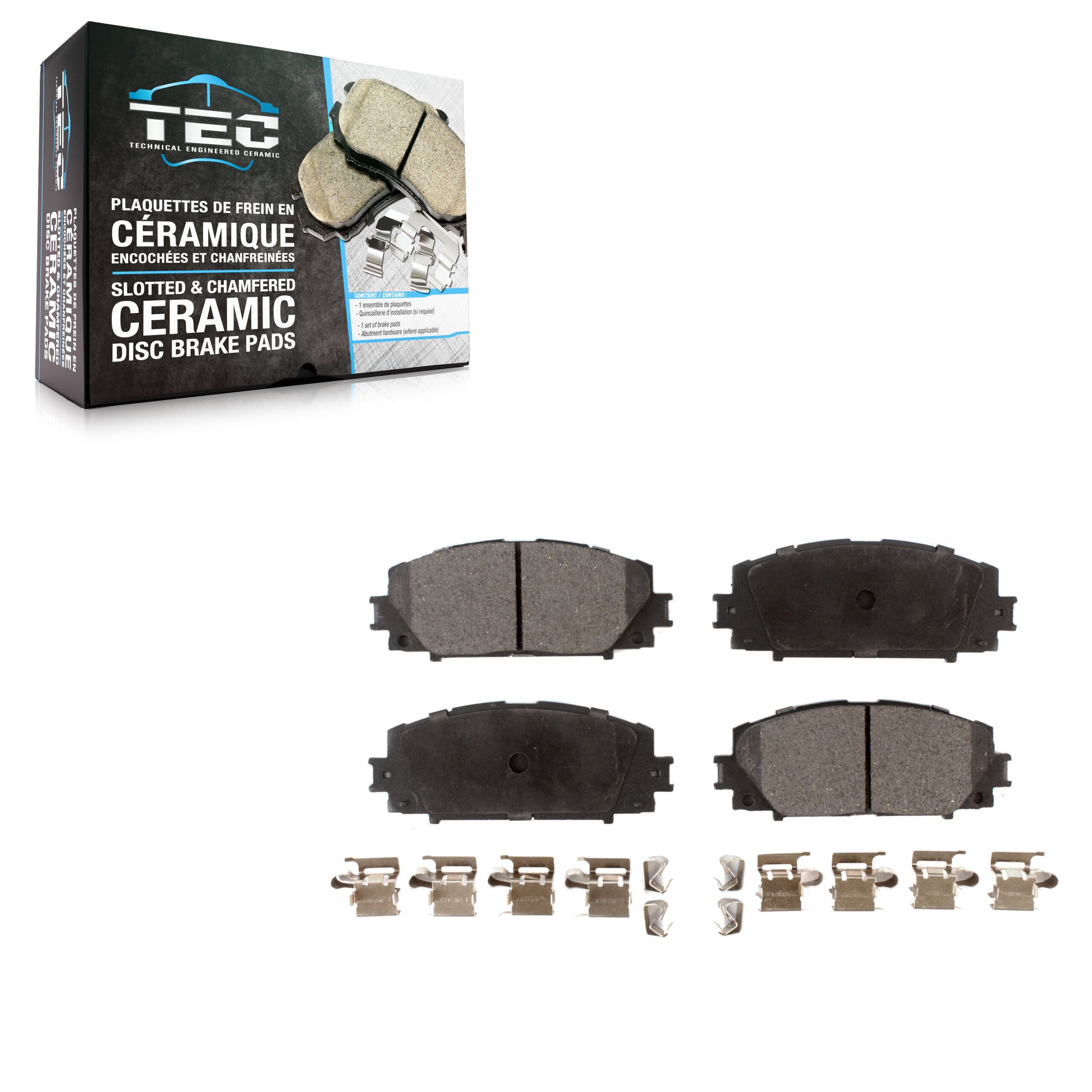 TEC TEC-1184A Disc Brake Pad for 2010-2022 Toyota Corolla, Toyota Prius AWD-e, Toyota Prius Prime - Front