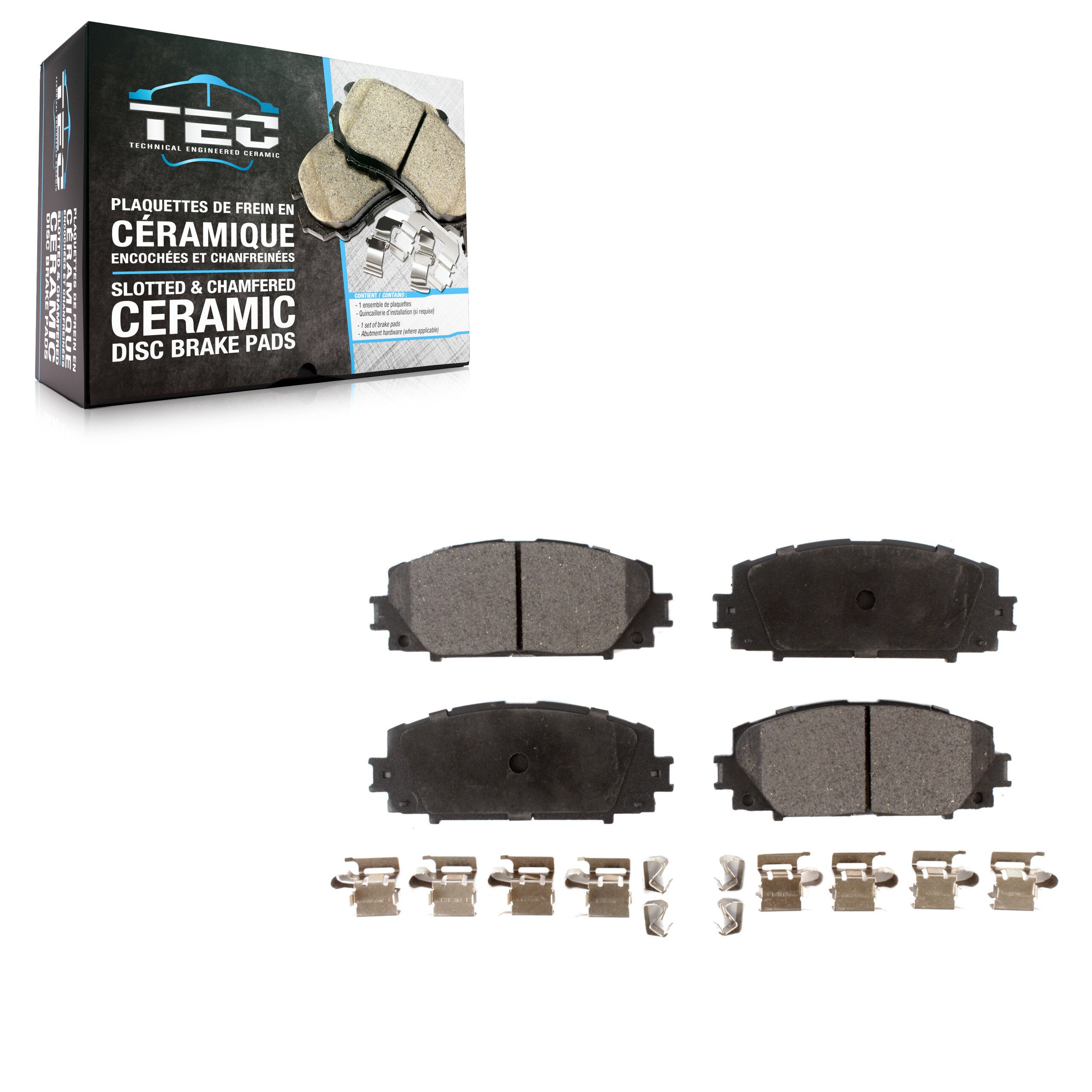 TEC TEC-1184A Disc Brake Pad for 2010-2022 Toyota Corolla, Toyota Prius AWD-e, Toyota Prius Prime - Front