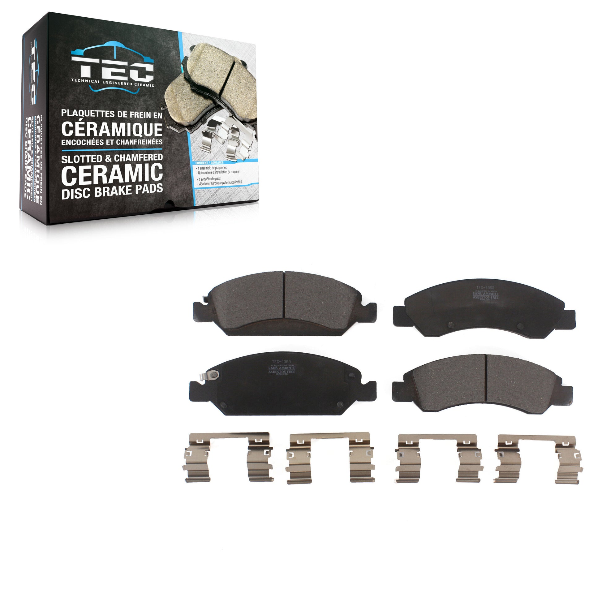 TEC TEC-1363 Disc Brake Pad for 2005-2020 Chevrolet Silverado 1500 LD, GMC Sierra 1500 Limited, Cadillac Escalade - Front