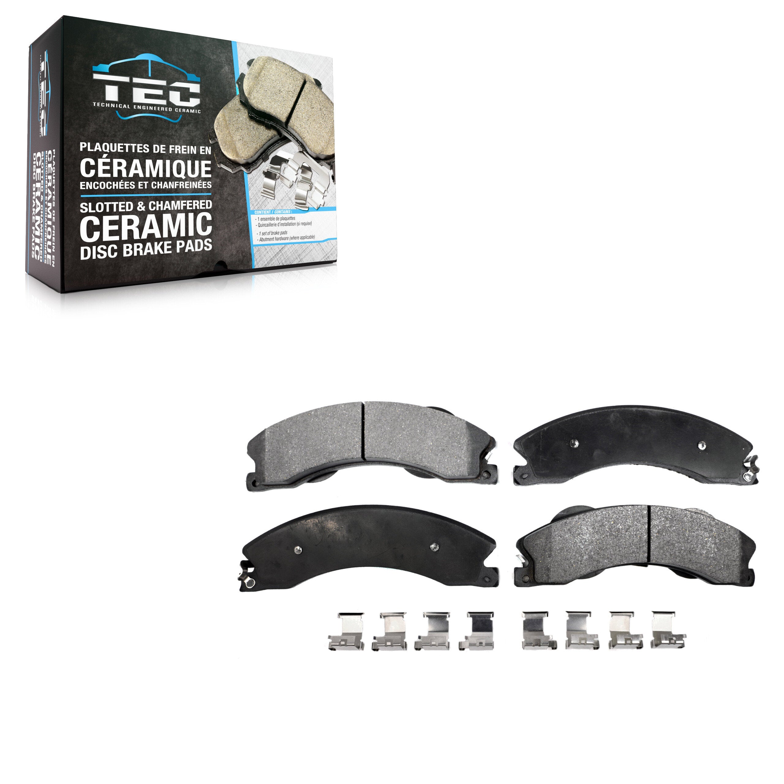 TEC TEC-1411 Disc Brake Pad for 2009-2024 Chevrolet Express 4500, Chevrolet Suburban 3500 HD, Nissan TITAN XD - Rear, Front