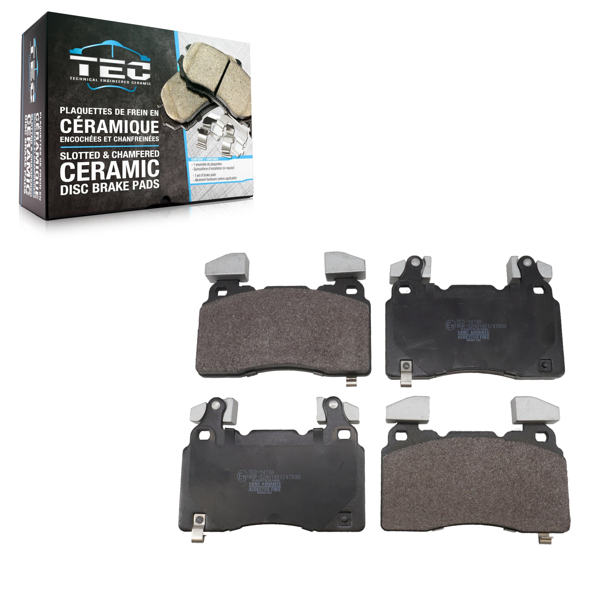 TEC TEC-1474A Disc Brake Pad for 2010-2022 Chevrolet Camaro, Cadillac CT6, Cadillac CTS - Front
