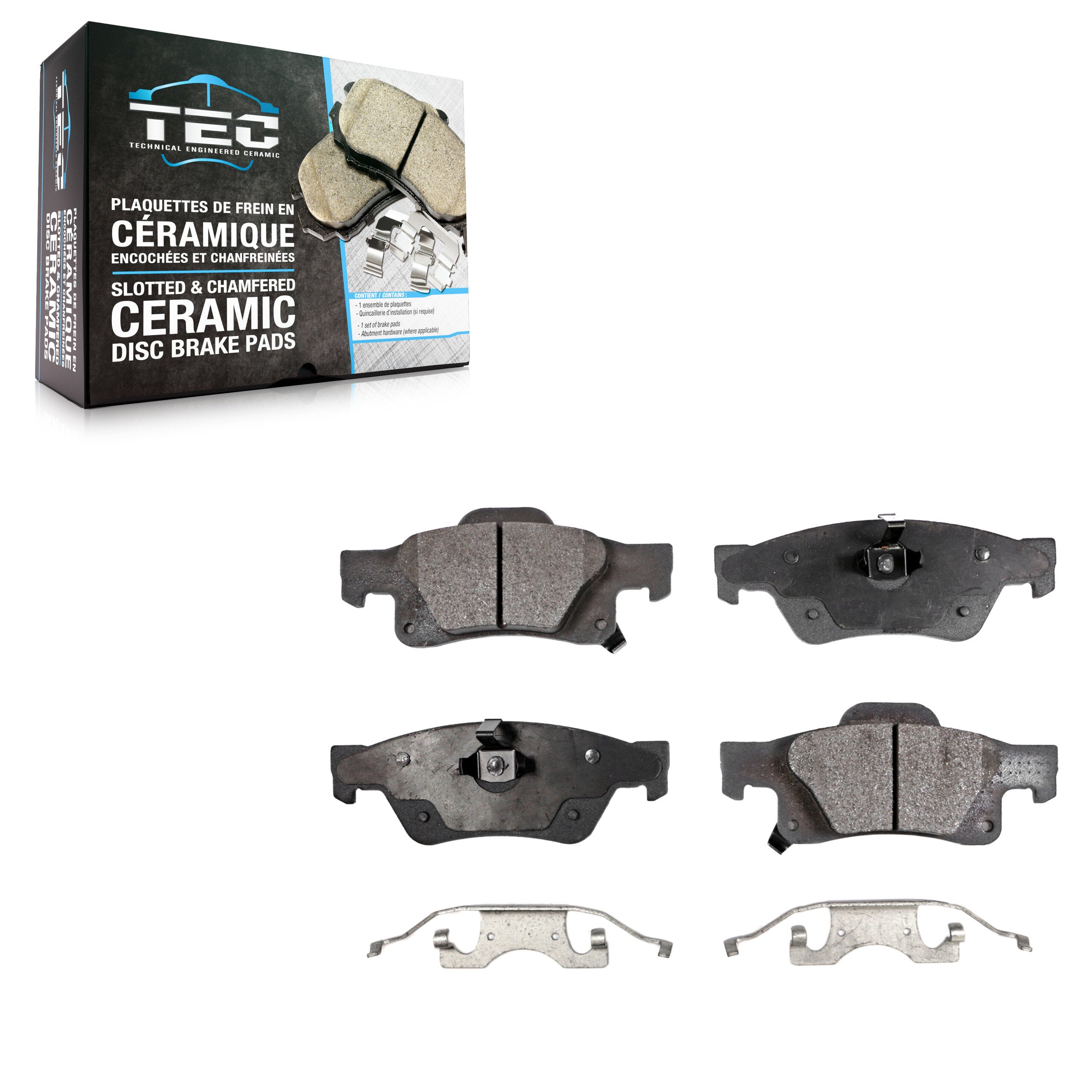 TEC TEC-1498 Disc Brake Pad for 2011-2024 Jeep Grand Cherokee WK, Dodge Durango, Jeep Grand Cherokee - Rear