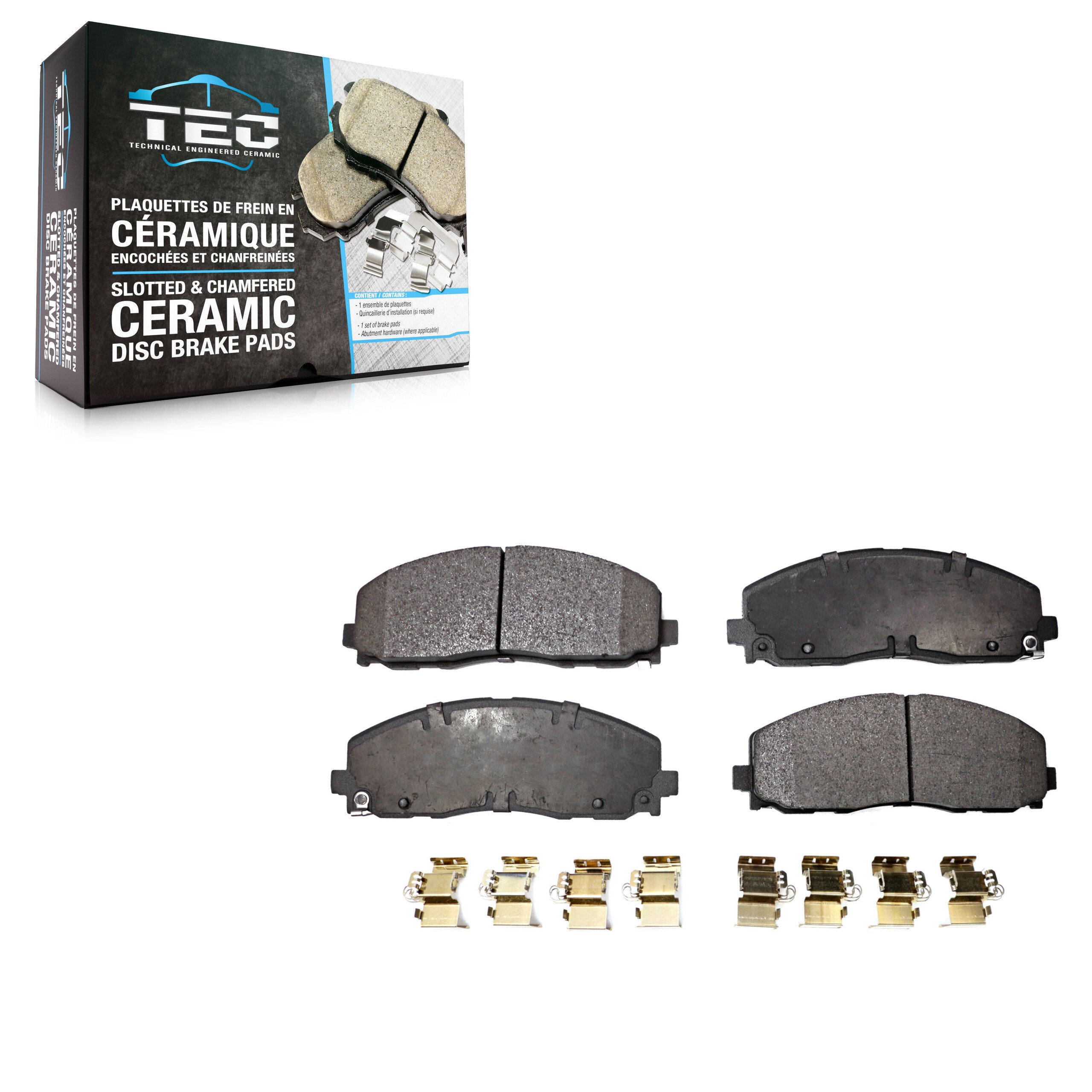TEC TEC-1589 Disc Brake Pad for 2009-2025 Chrysler Grand Caravan, Chrysler Pacifica, Chrysler Voyager - Front